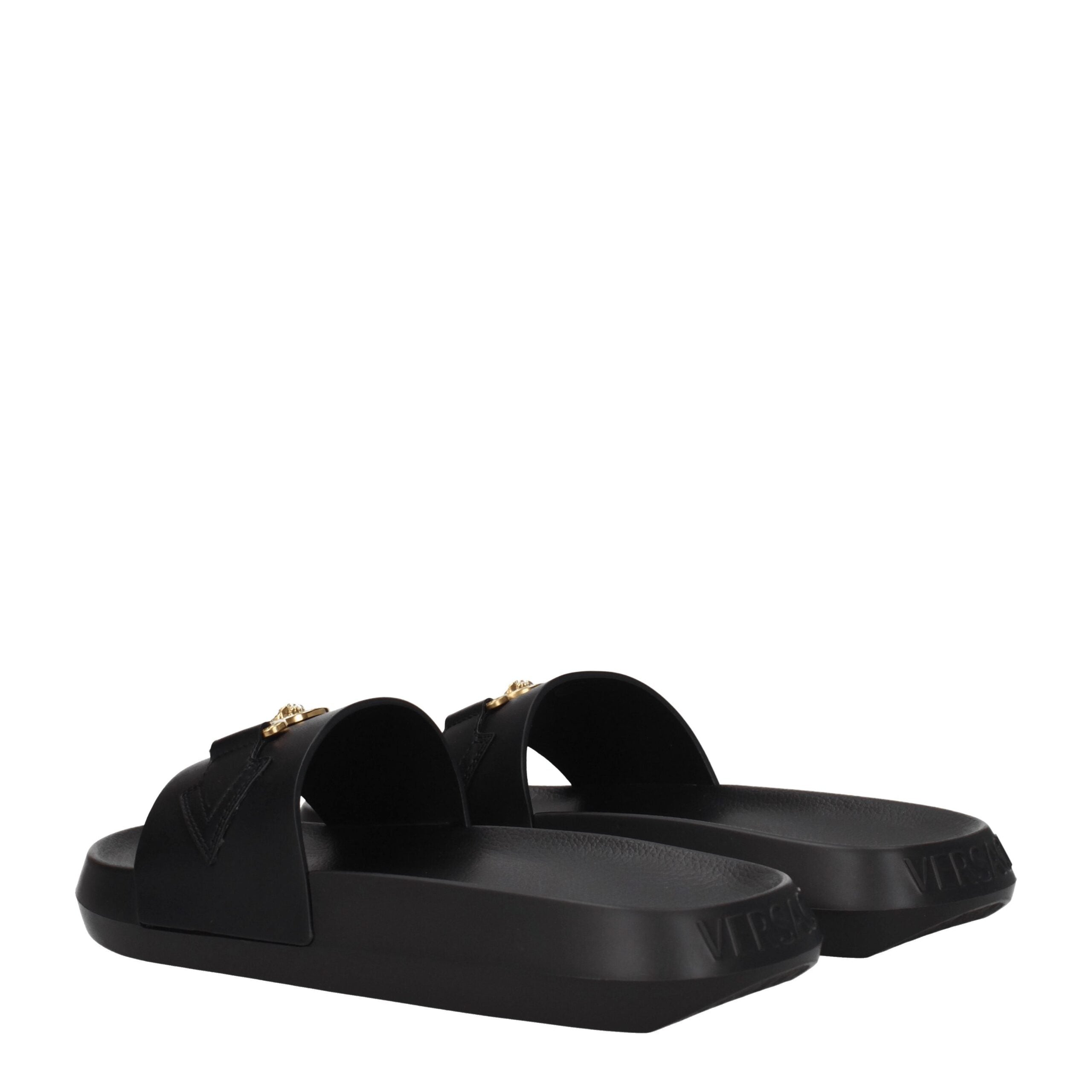 Experience the allure of Versace Black Leather Slippers, where sumptuous craftsmanship meets effortless elegance, perfect for those who embrace sophistication and luxury.