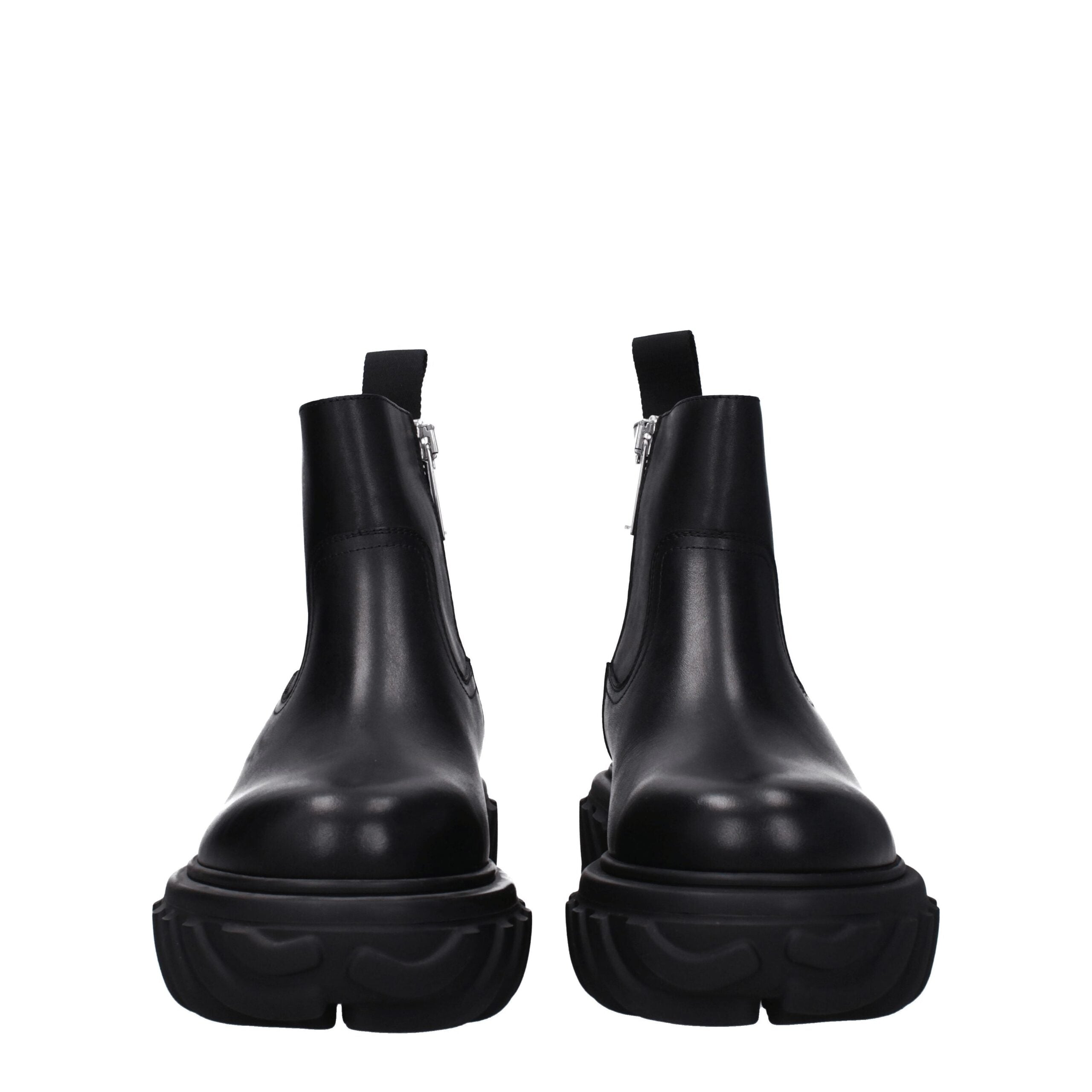 Indulge in the exquisite craftsmanship of Off-White Black Leather Ankle Boots, where premium leather meets timeless elegance for the modern connoisseur.