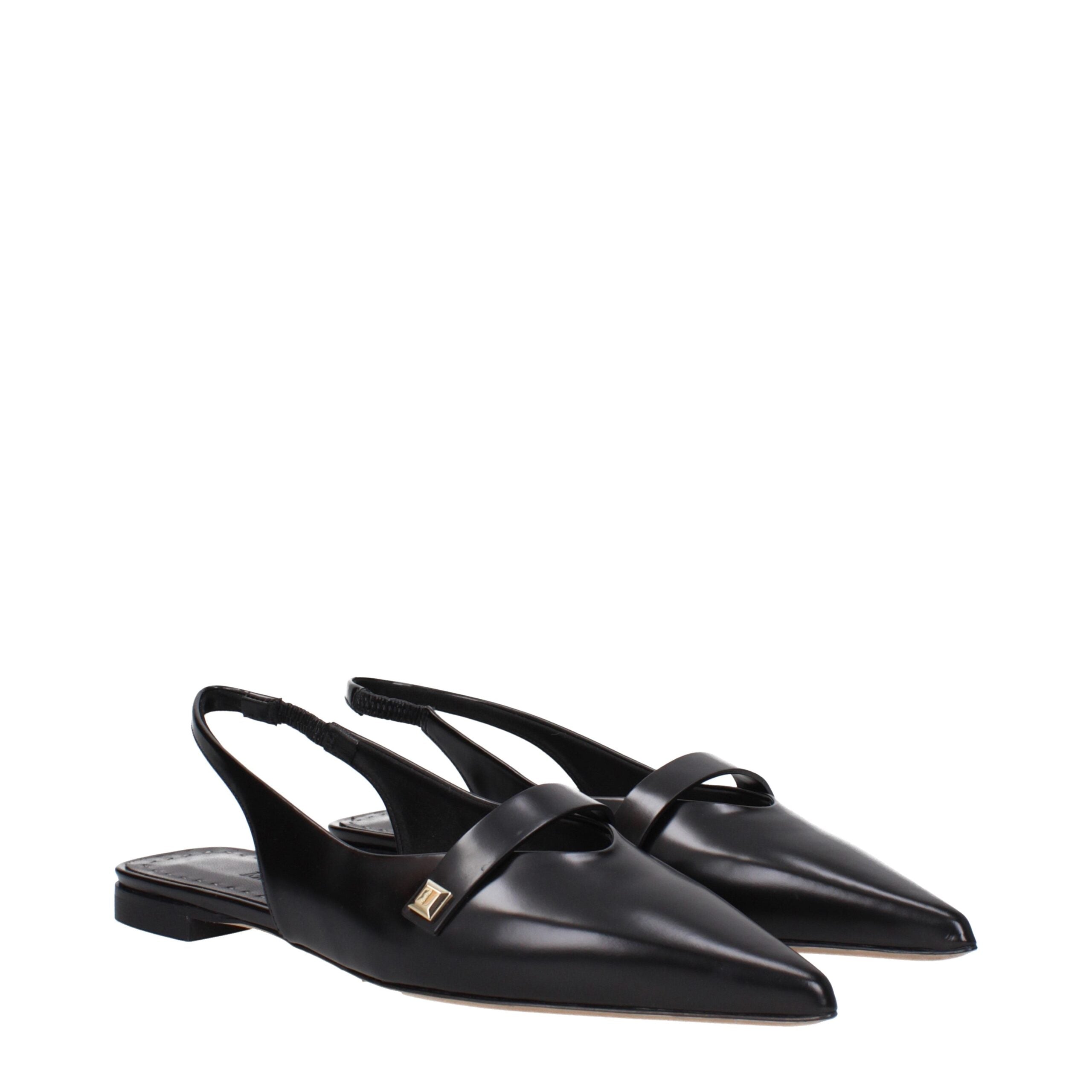 Step into the realm of elegance with Max Mara Black Leather Ballet Flats, where premium craftsmanship meets timeless sophistication for the discerning individual.