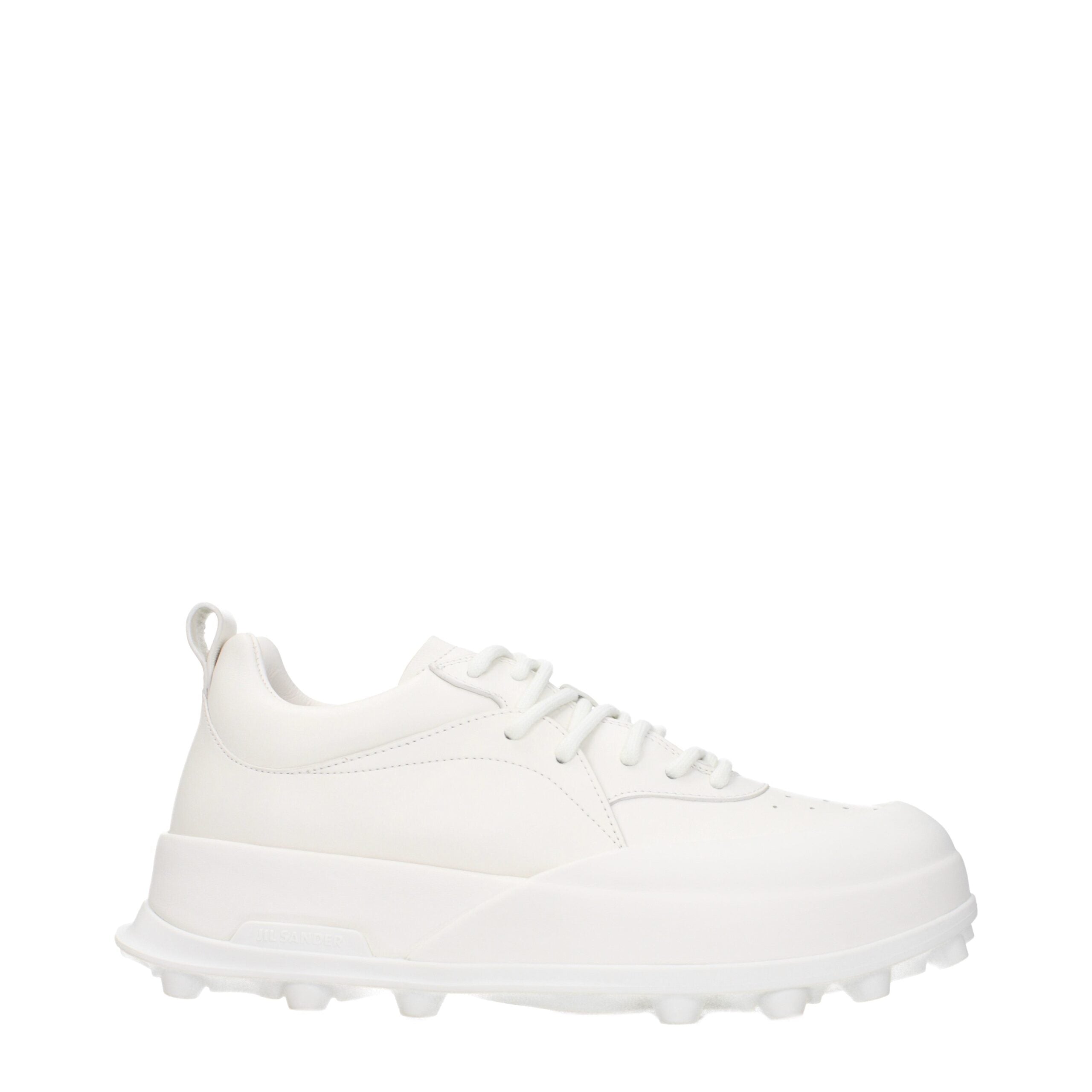 Elevate your style with Jil Sander White Leather Sneakers, crafted from sumptuous leather for unmatched comfort and a timeless allure that transcends occasions.