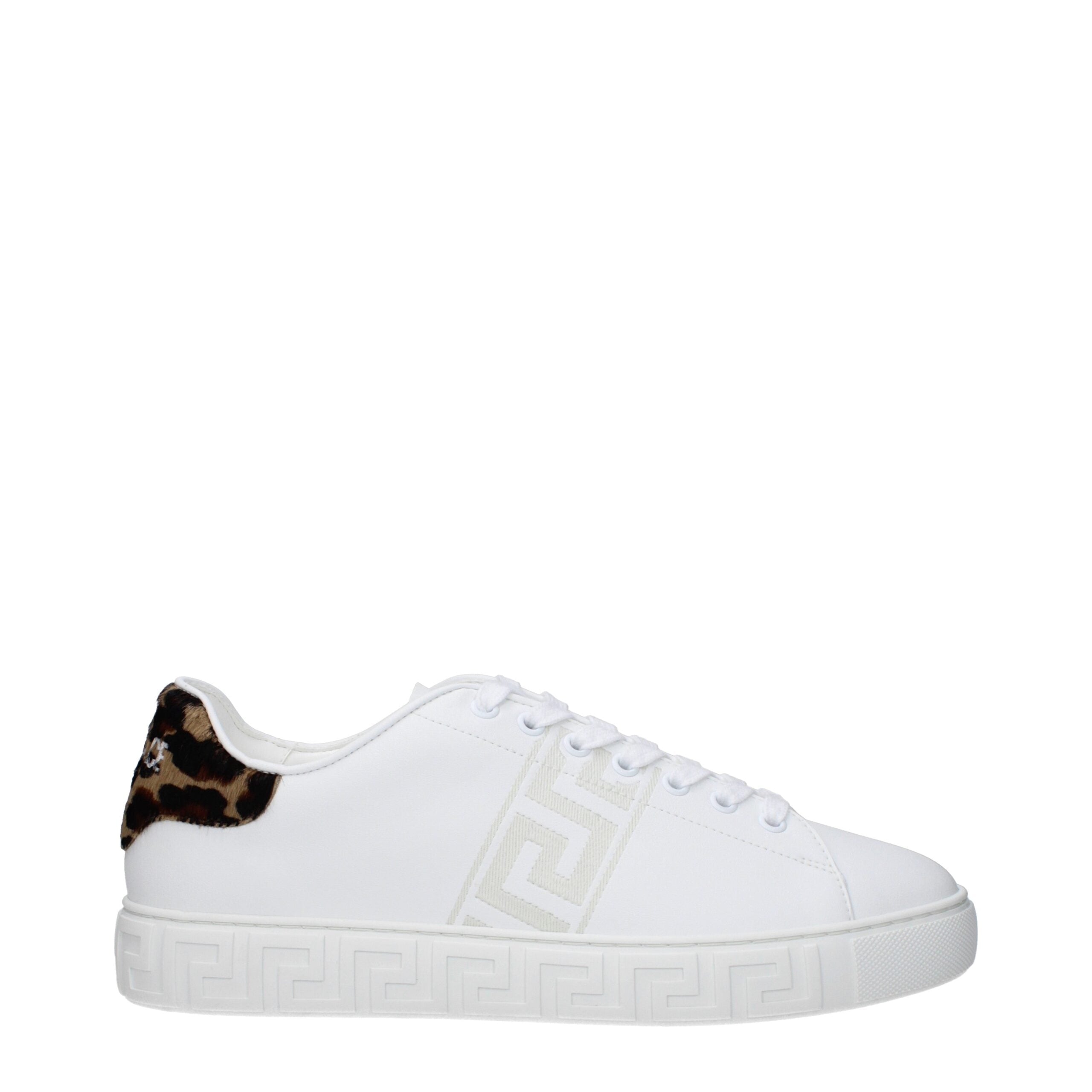 Elevate your style with Versace White Leather Low Top Sneakers, where exquisite Italian craftsmanship meets timeless elegance for the discerning individual.