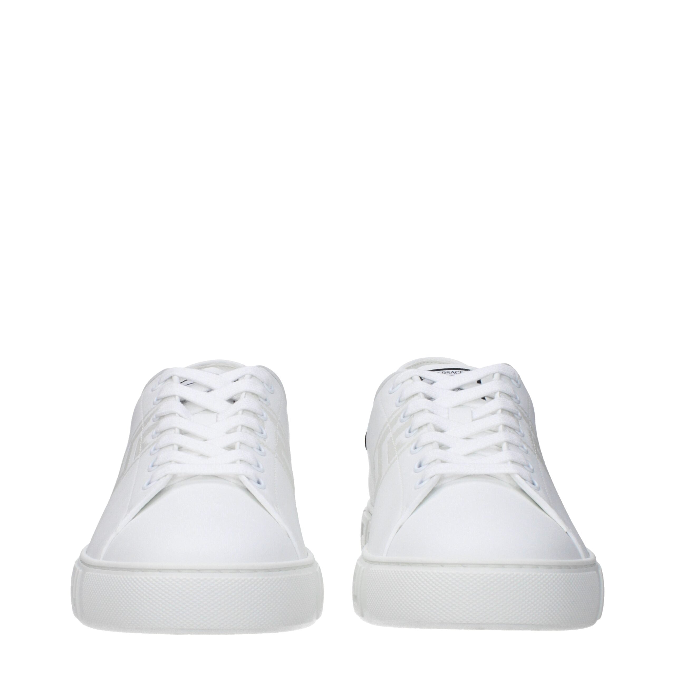 Experience the allure of Versace White Leather Low Top Sneakers, where exquisite Italian craftsmanship meets timeless elegance, perfect for the discerning individual.
