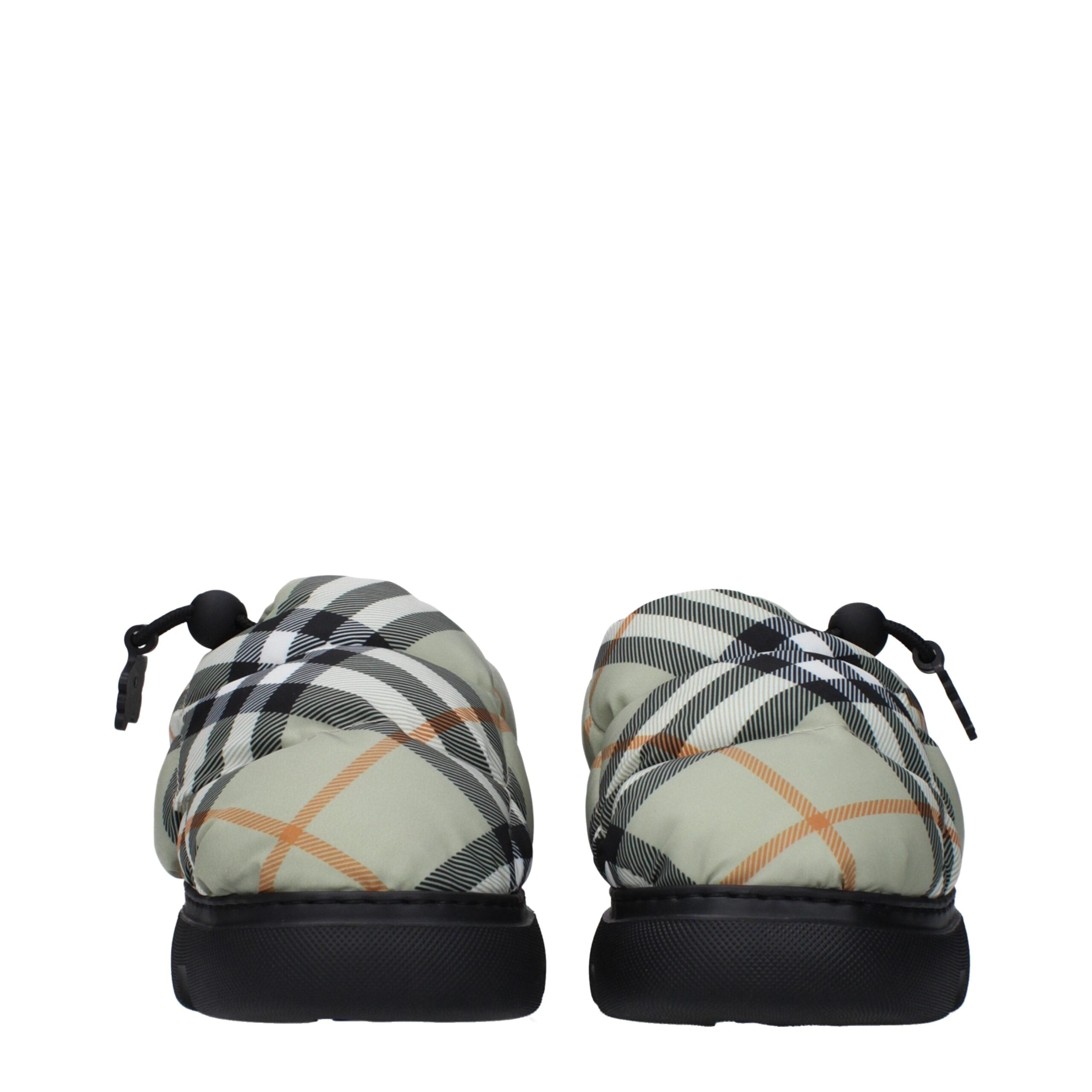 Burberry Green Fabric Slip-On Loafers – Artisanal Luxury Elegance