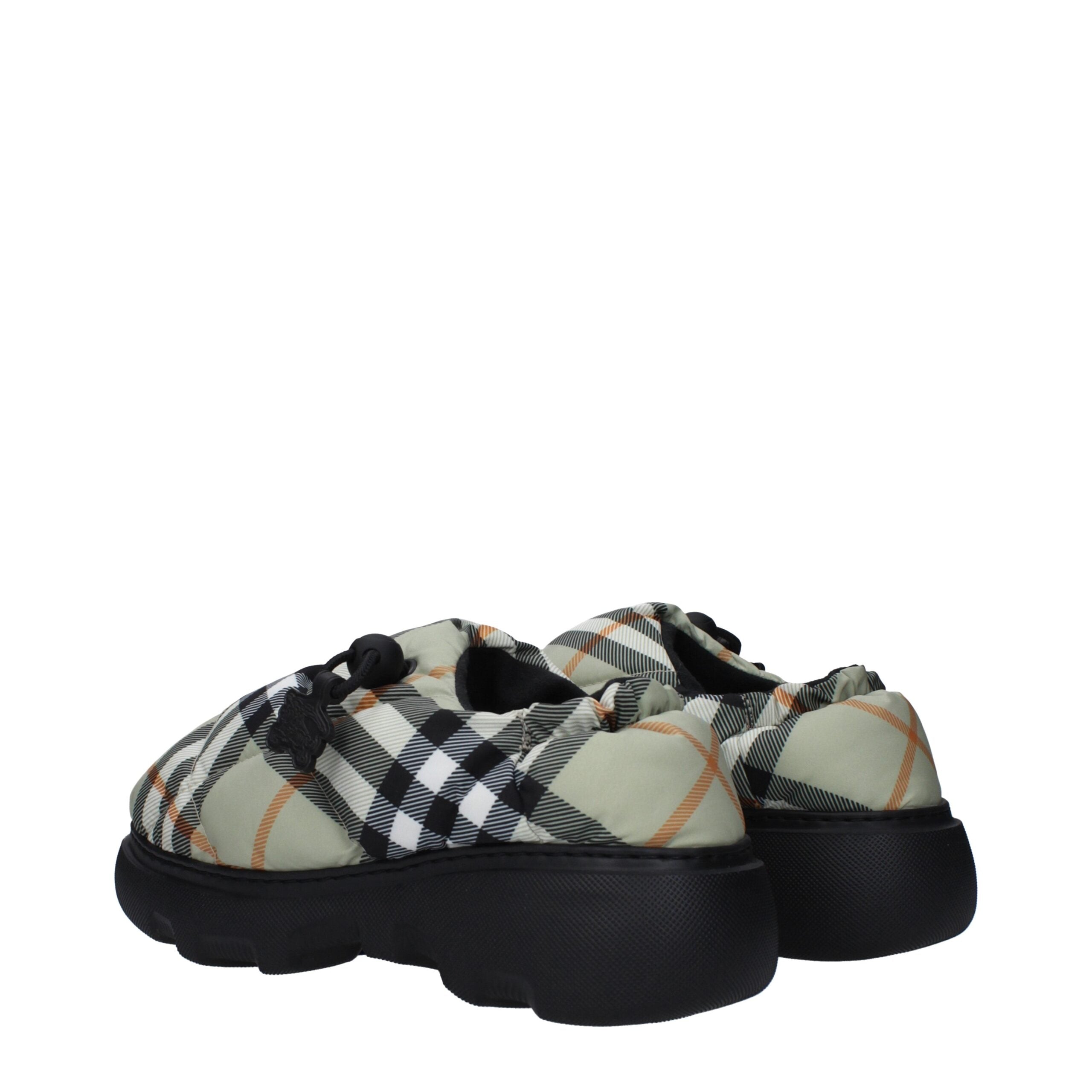 Burberry Green Fabric Slip-On Loafers – Artisanal Luxury Elegance