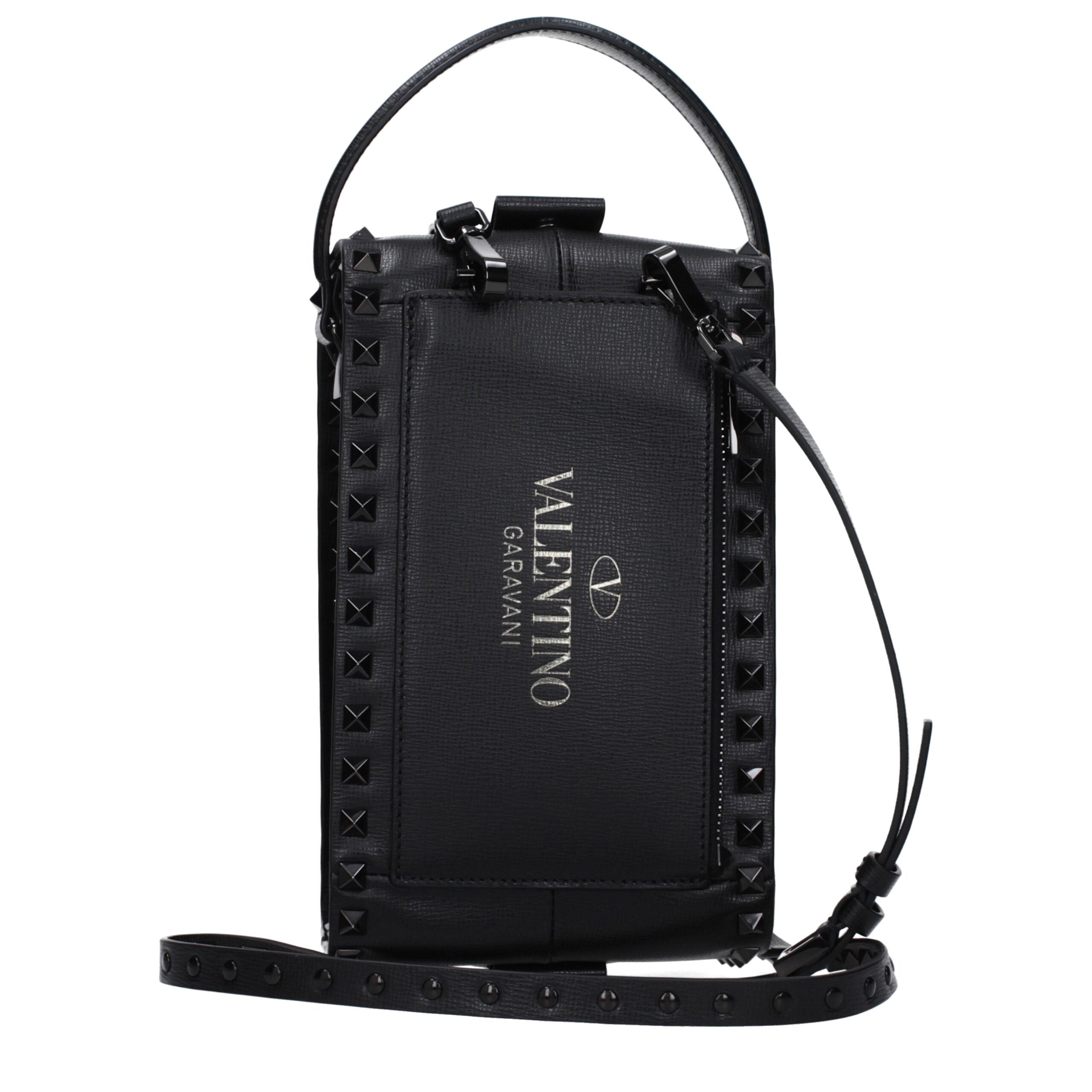 Valentino Garavani Black Leather Clutch Bag