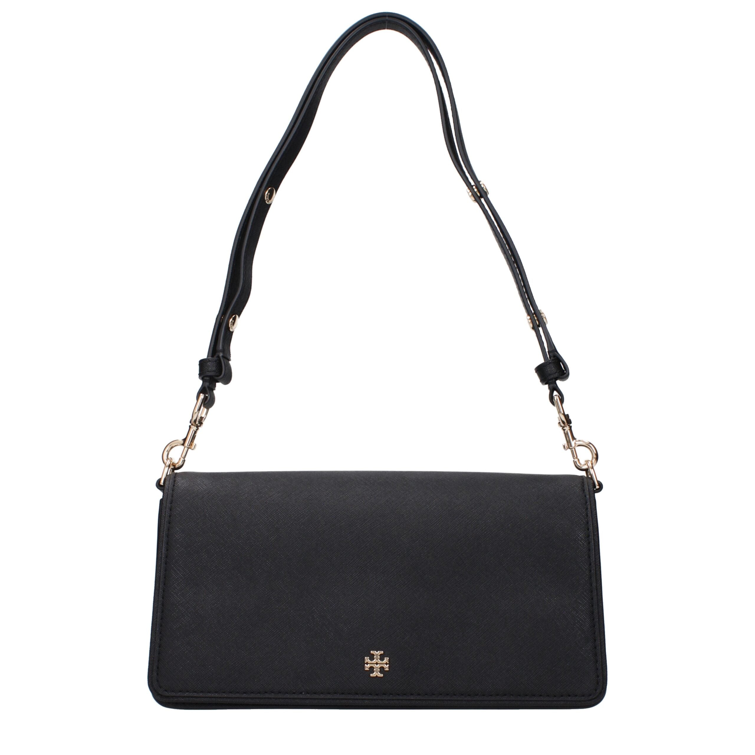 Discover the Tory Burch Black Leather Shoulder Bag, a masterpiece of exquisite craftsmanship and timeless elegance, perfect for those who embrace luxury and sophistication.