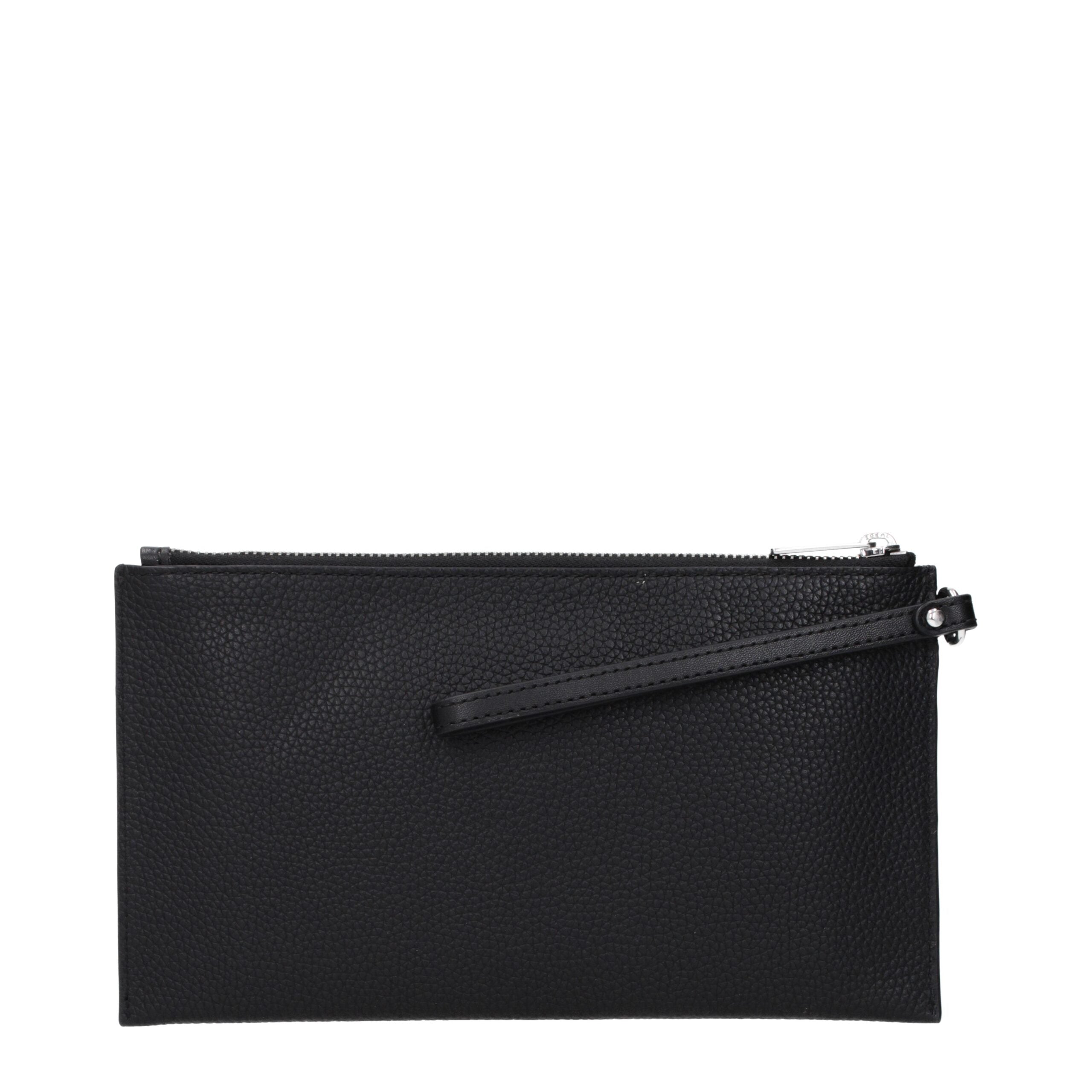 Elevate your evening with the Michael Kors Black Leather Clutch Bag, a timeless masterpiece crafted from premium leather, embodying sophistication and allure.