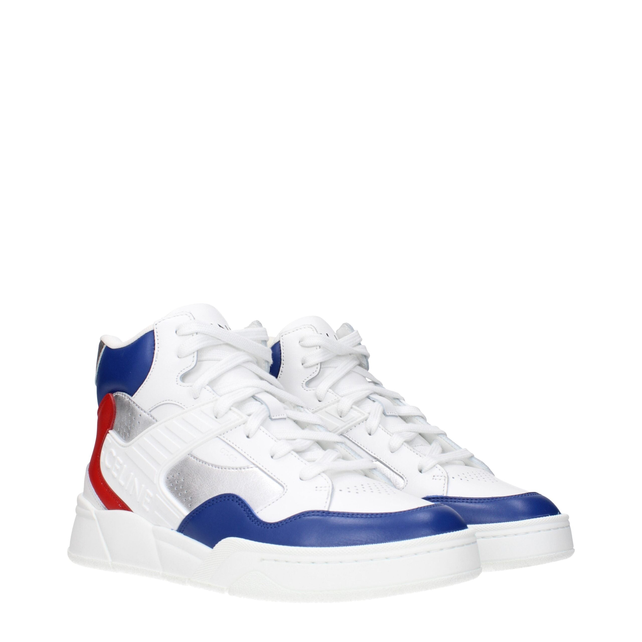 Celine White Leather Athletic Sneakers - Designer Luxury Footwear