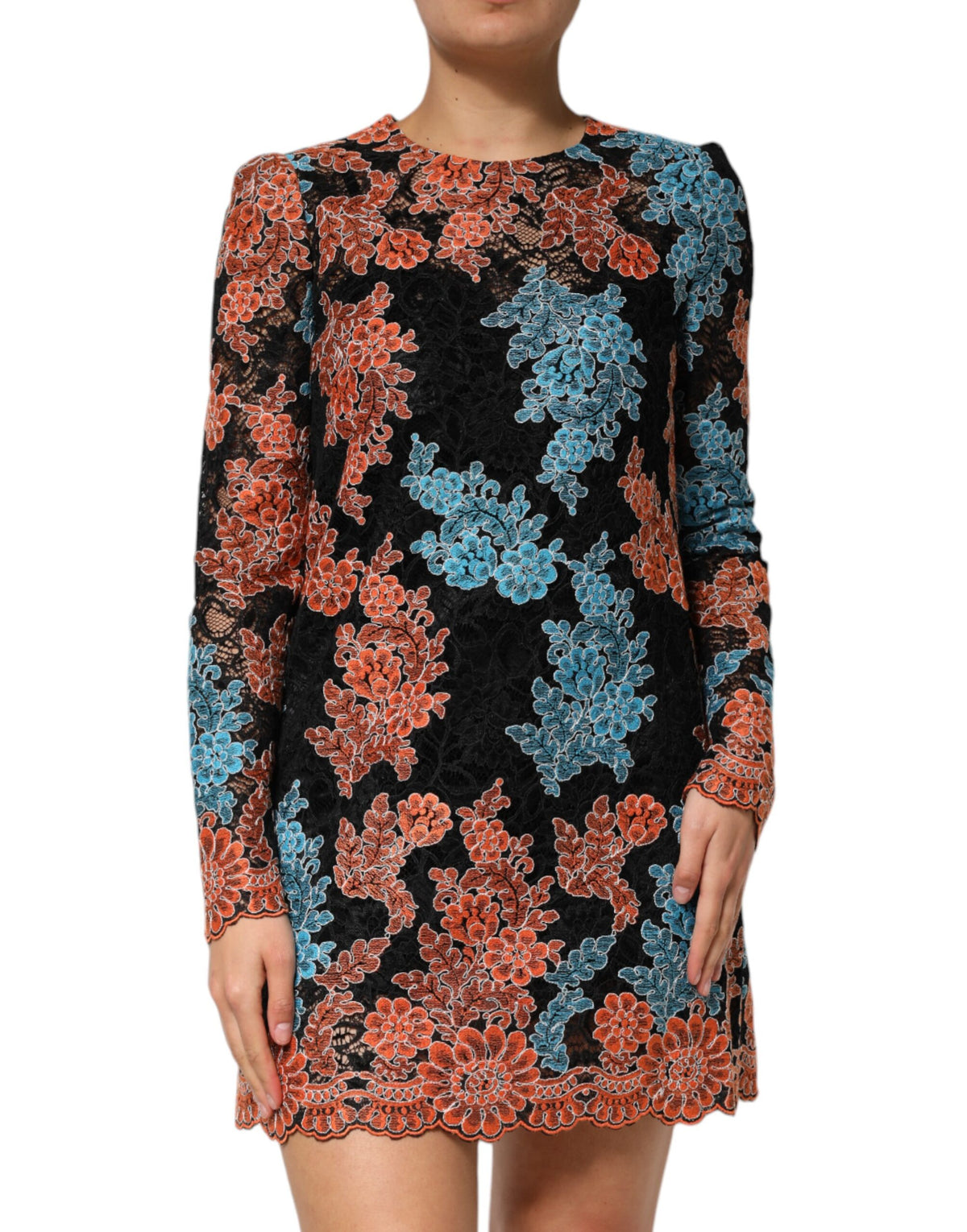 Indulge in the exquisite Dolce & Gabbana Multicolor Floral Embroidery Shift Mini Dress, a masterpiece of couture craftsmanship that embodies elegance and sophistication.
