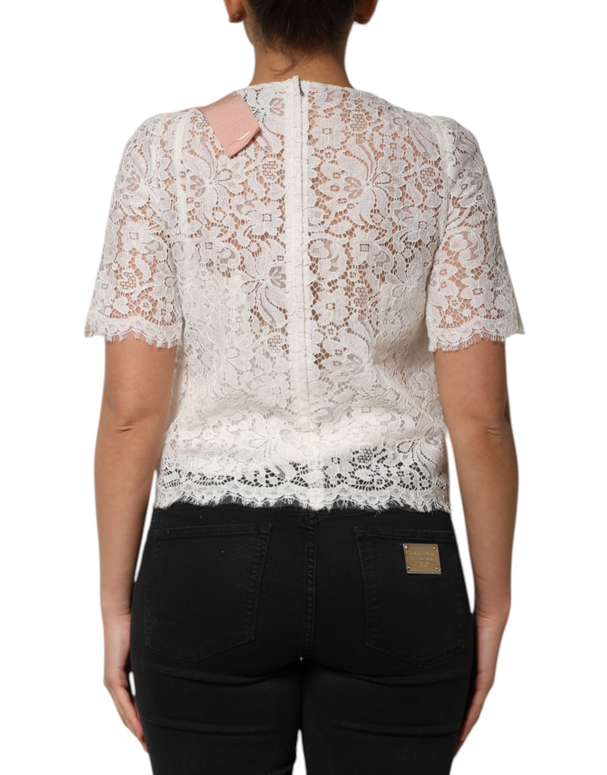 Elevate your wardrobe with the Dolce & Gabbana White Floral Lace Blouse Top, a luxurious blend of exquisite craftsmanship and timeless elegance, perfect for any occasion.