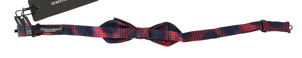 Elevate your elegance with the Dolce & Gabbana Red Checkered Silk Bow Tie, a masterpiece of Italian craftsmanship that embodies sophistication and timeless allure.
