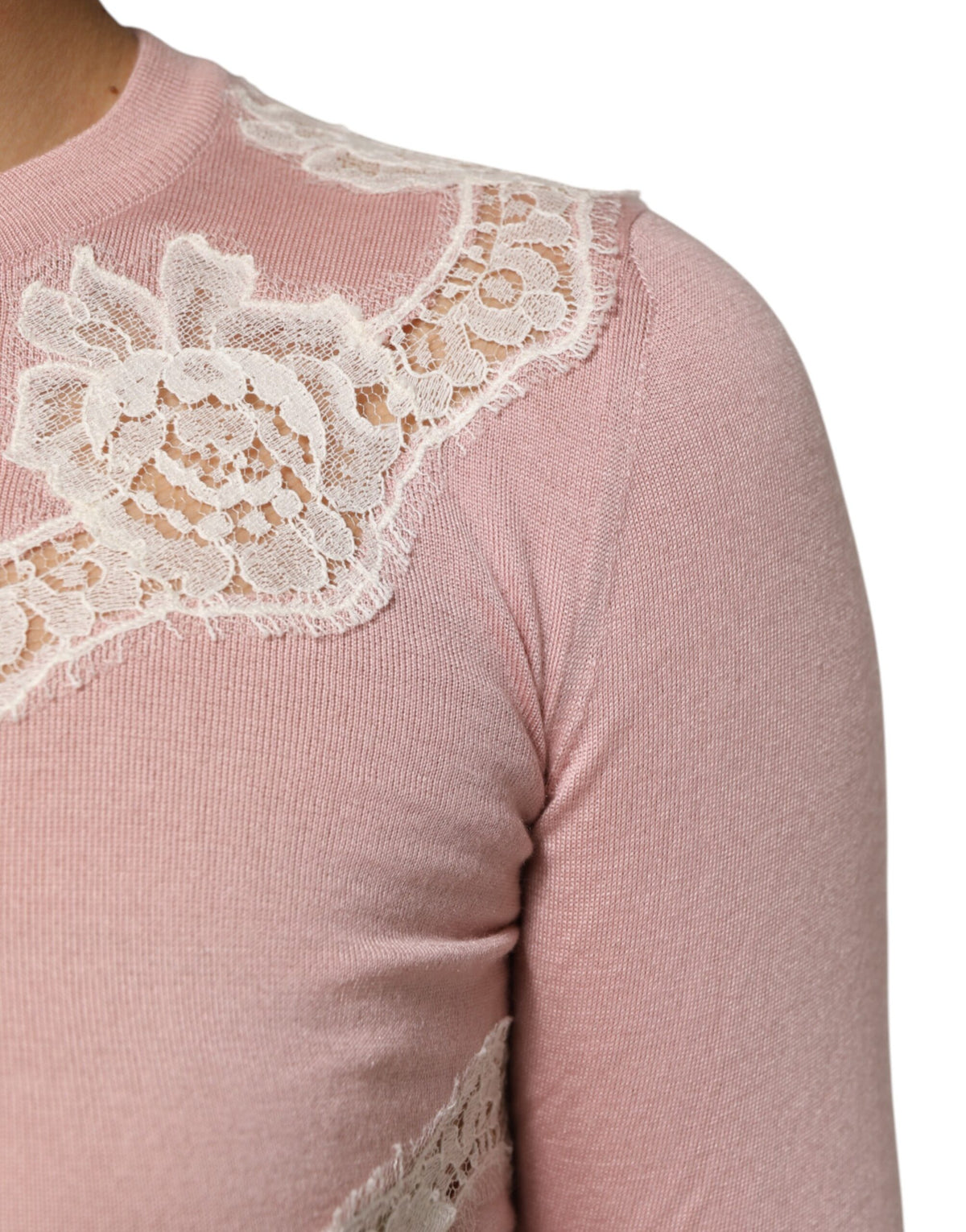 Indulge in the exquisite allure of the Dolce & Gabbana Pink Floral Lace Detailing Cardigan Sweater, where luxurious cashmere and silk craftsmanship elevate your style to new heights.