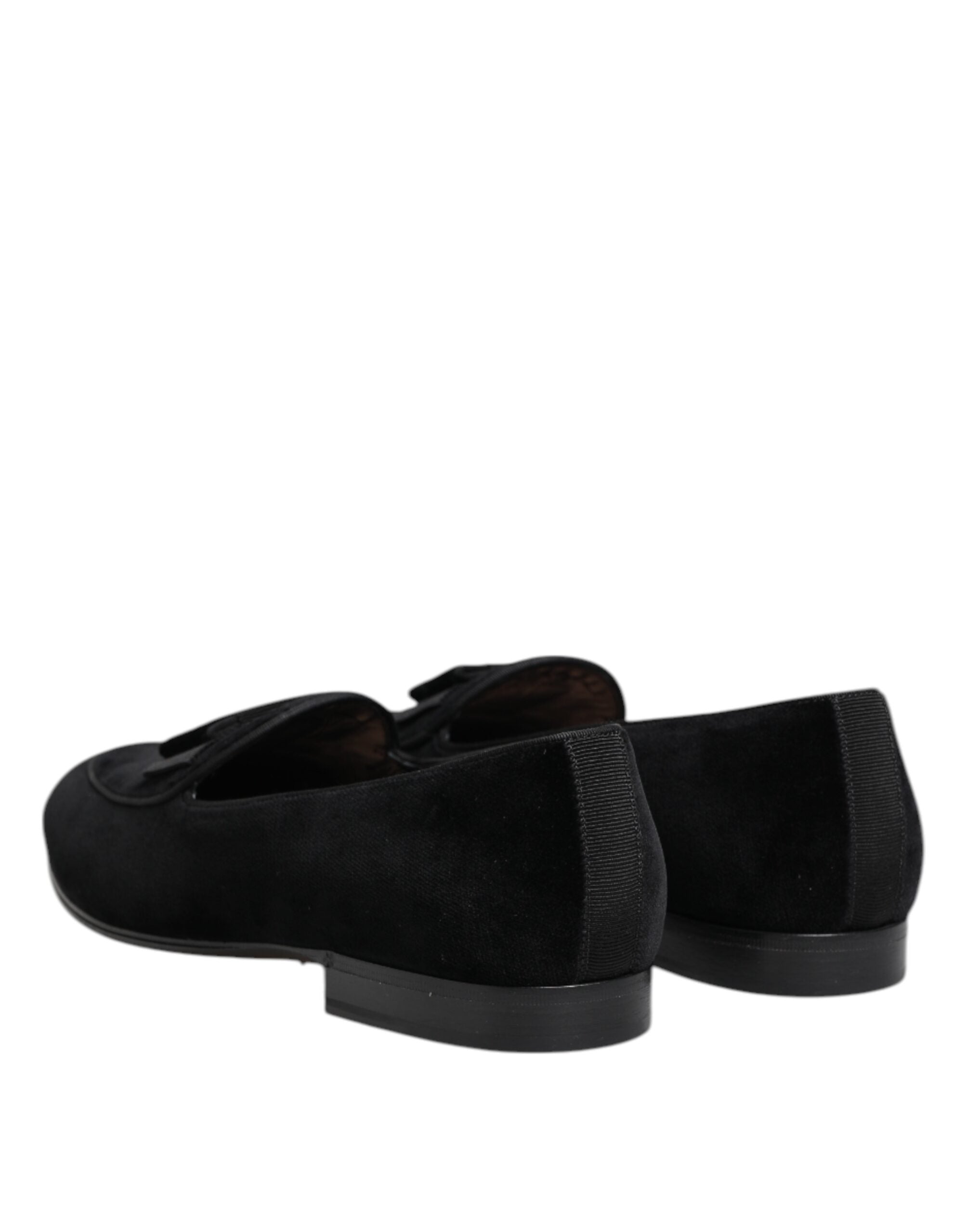 Dolce & Gabbana Black Velvet Loafers - Timeless Luxury Footwear