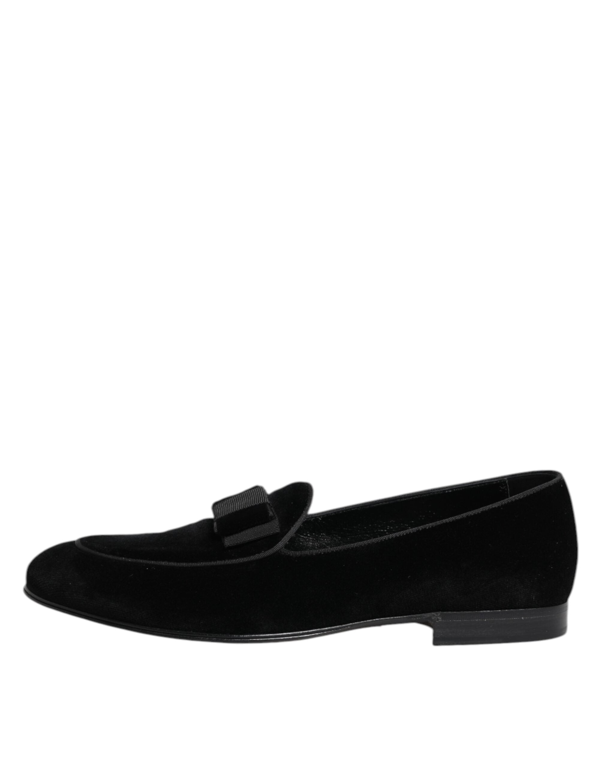Dolce & Gabbana Black Velvet Loafers - Timeless Luxury Footwear