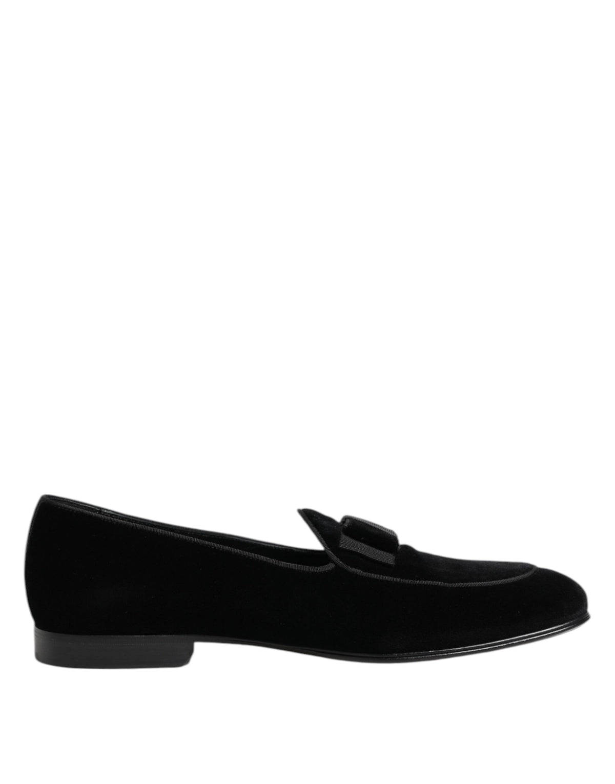 Dolce & Gabbana Black Velvet Loafers - Artisanal Luxury Footwear