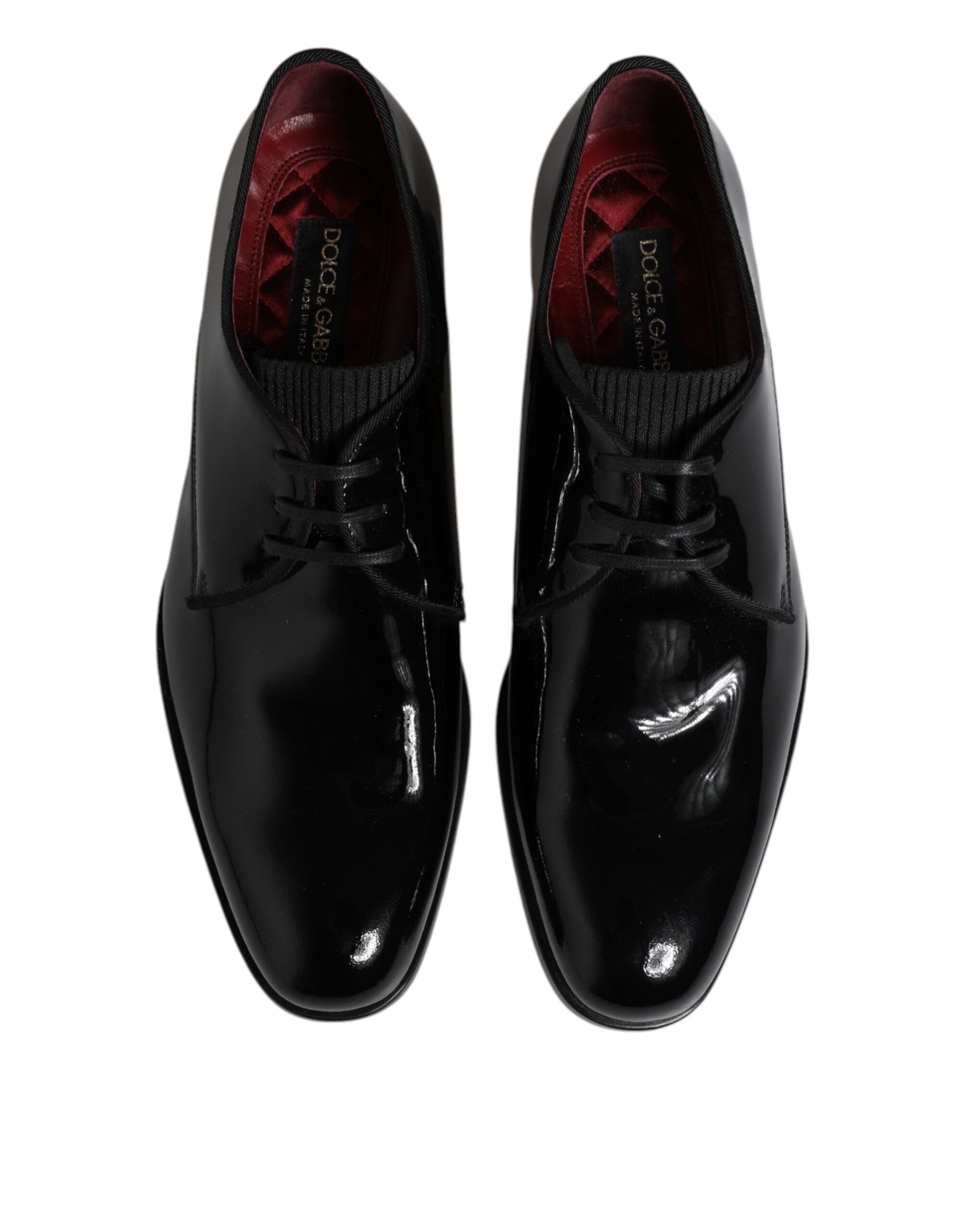 Elevate your elegance with Dolce & Gabbana's Black Leather Derby Shoes, crafted from 100% calfskin leather, embodying timeless sophistication and Italian artistry.