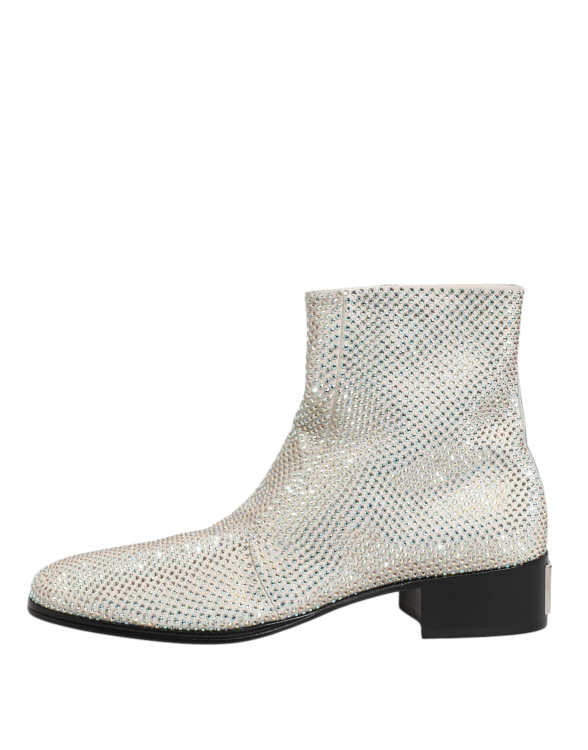Step into unparalleled elegance with Dolce & Gabbana's White Strass DG Logo Heels, where luxurious leather meets exquisite crystal detailing for timeless allure.