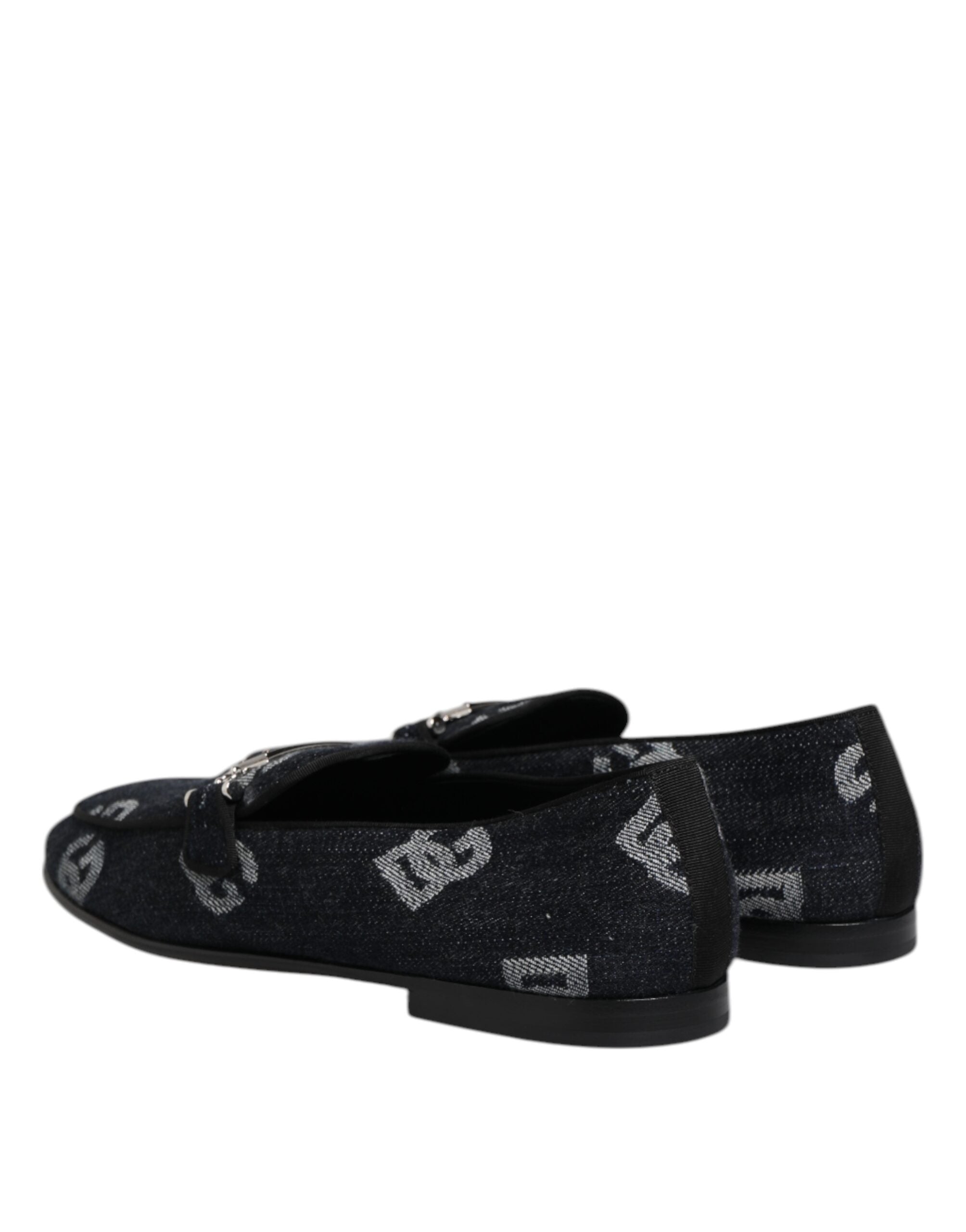 Dolce & Gabbana Blue Logo Cotton Loafers - Timeless Luxury Footwear
