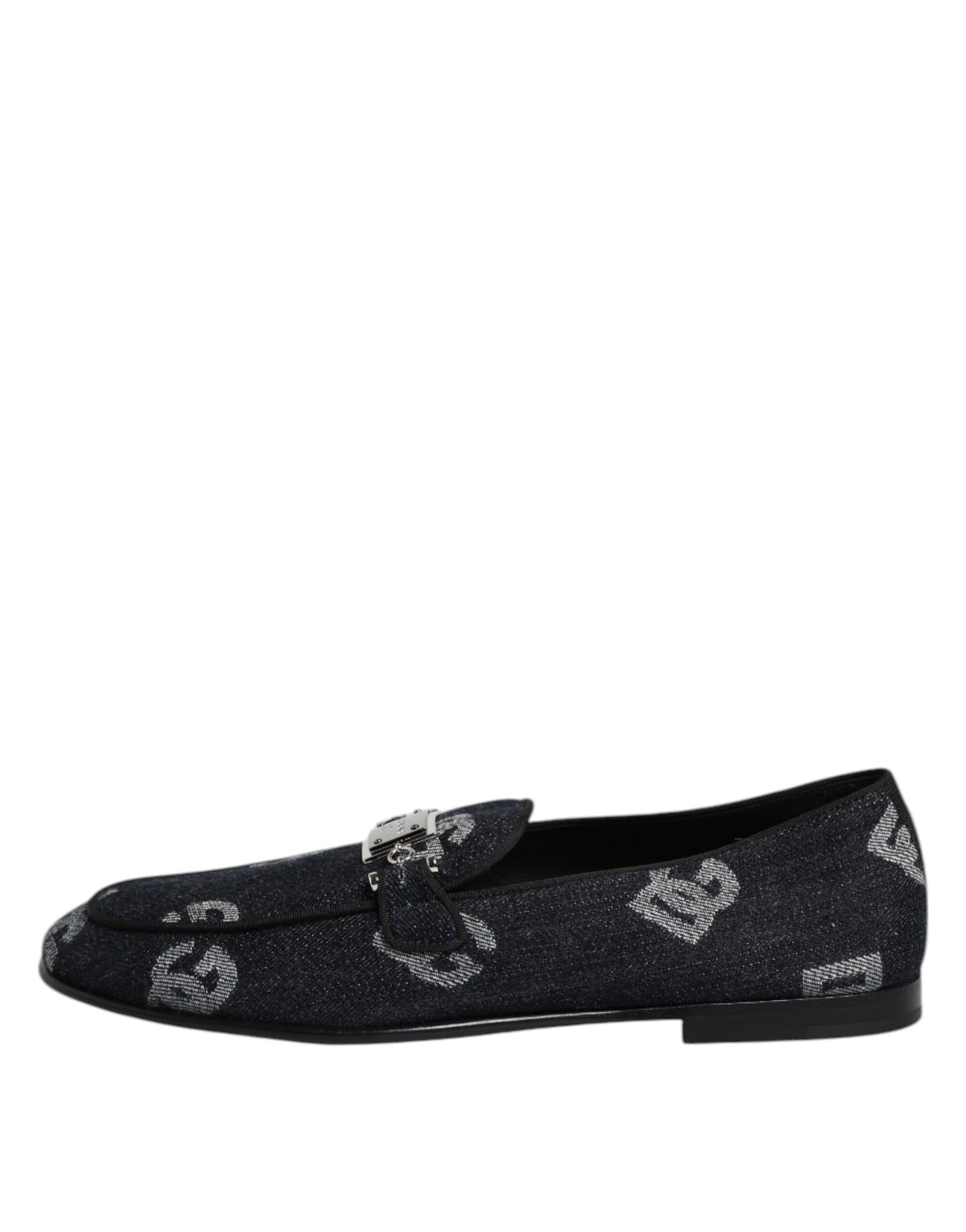 Dolce & Gabbana Blue Logo Cotton Loafers - Artisanal Elegance
