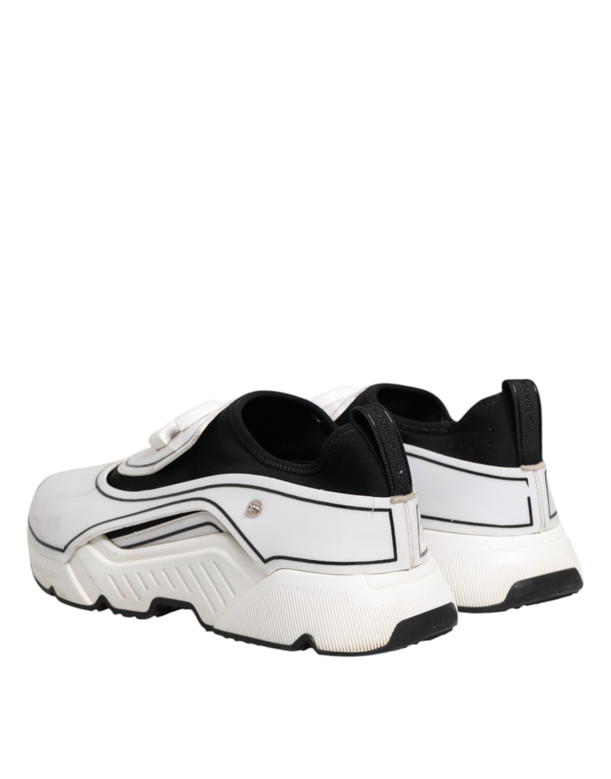 Dolce & Gabbana White Black Logo Plaque Daymaster Men Sneakers Shoes