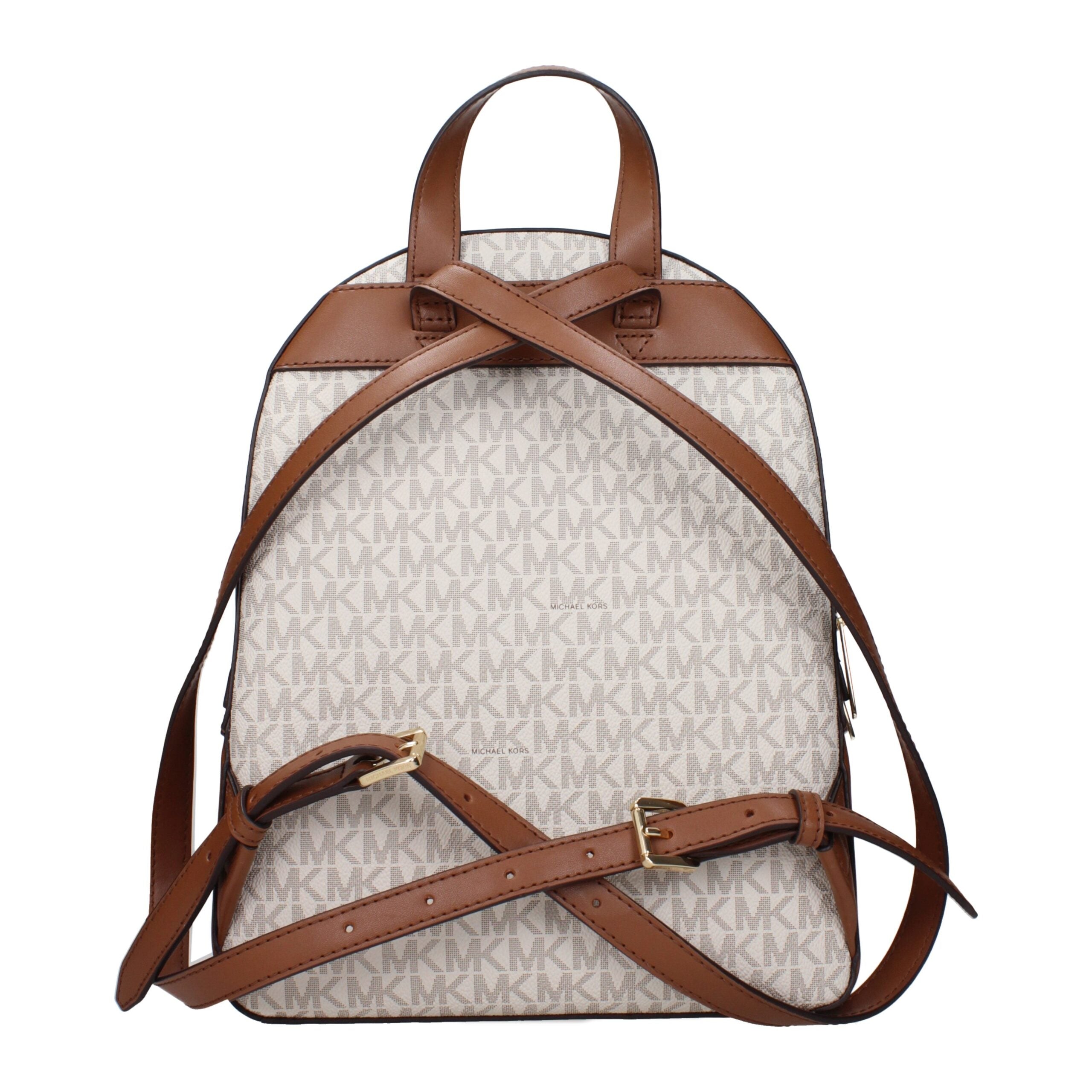 Elevate your style with the Michael Kors Beige Fabric Backpack, a luxurious accessory that embodies sophistication and versatility for the discerning individual.