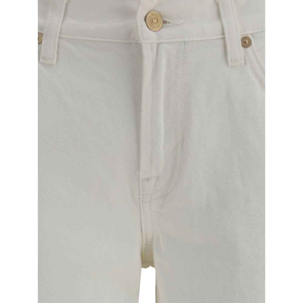 7FOR Beige Cotton Flared Jeans - Elevate Your Elegance