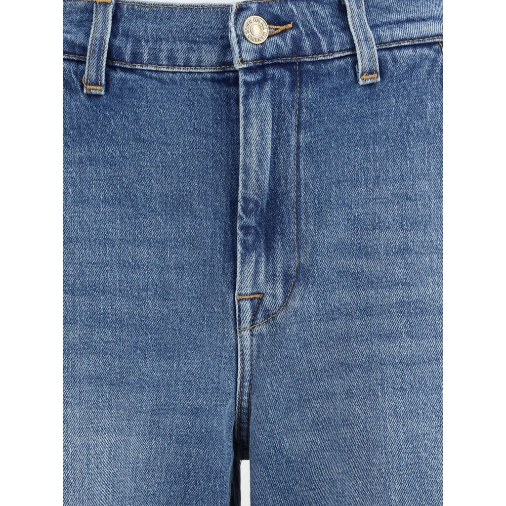 7FOR Blue Cotton Relaxed Fit Jeans