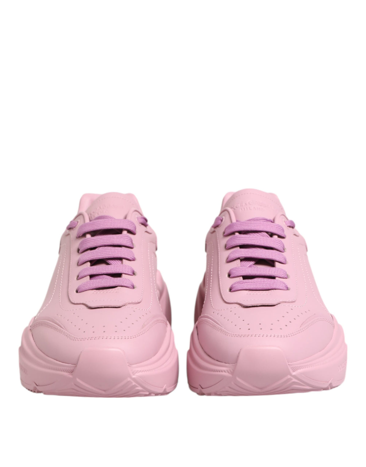 Dolce & Gabbana Pink Leather Daymaster Sneakers - Artisanal Luxury