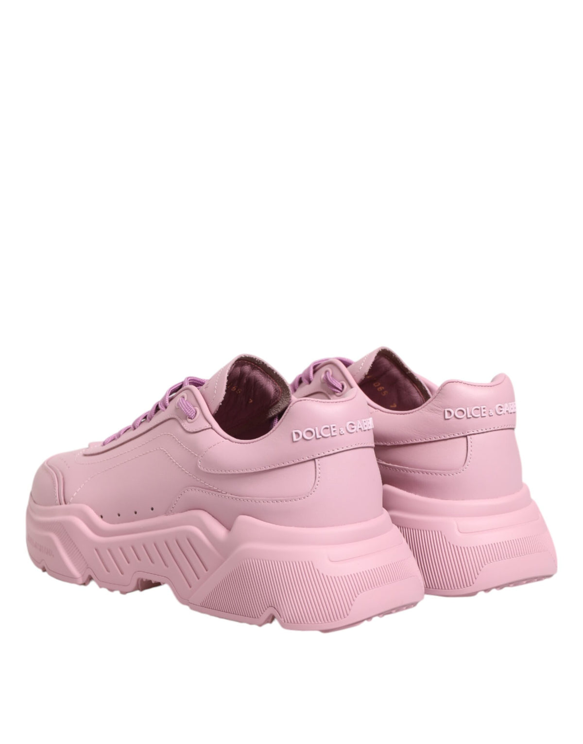 Dolce & Gabbana Pink Leather Daymaster Sneakers - Artisanal Luxury