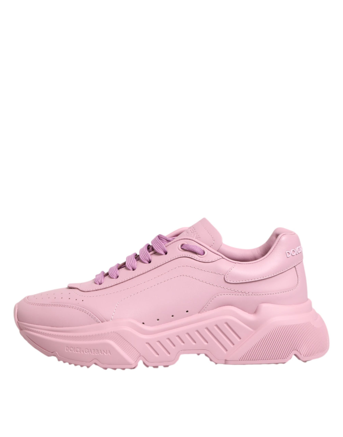 Dolce & Gabbana Pink Leather Daymaster Sneakers - Artisanal Luxury