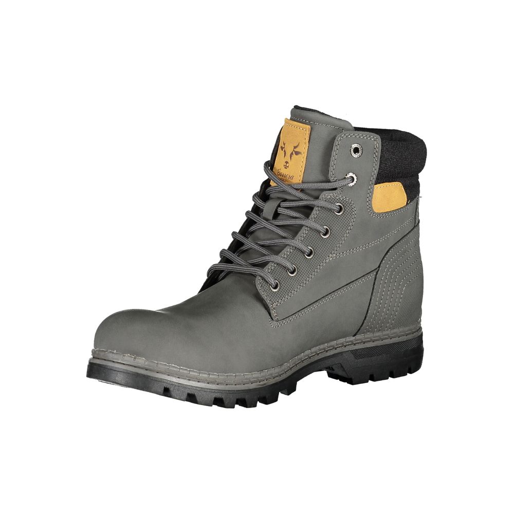 Carrera Grey Polyurethane Men's Boot - Artisanal Luxury Footwear