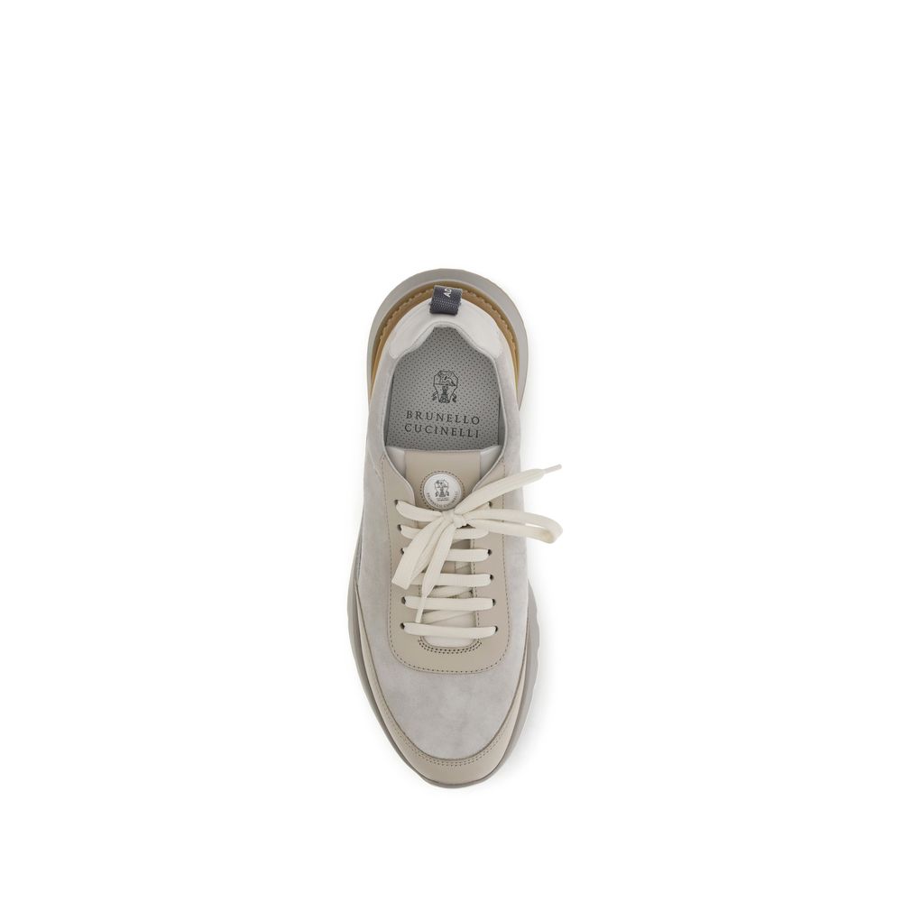 Brunello Cucinelli Gray Nylon Low Top Sneakers