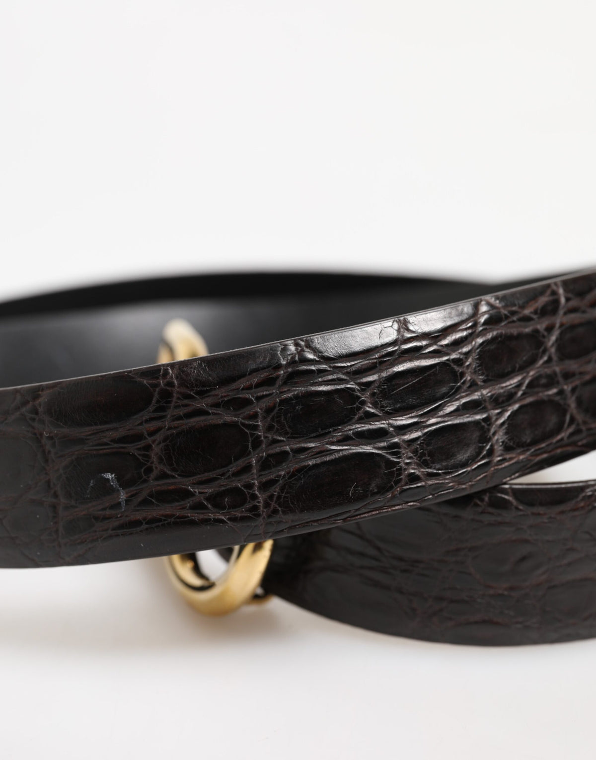 Dolce & Gabbana Black Exotic Leather DG Logo Buckle Belt Couture