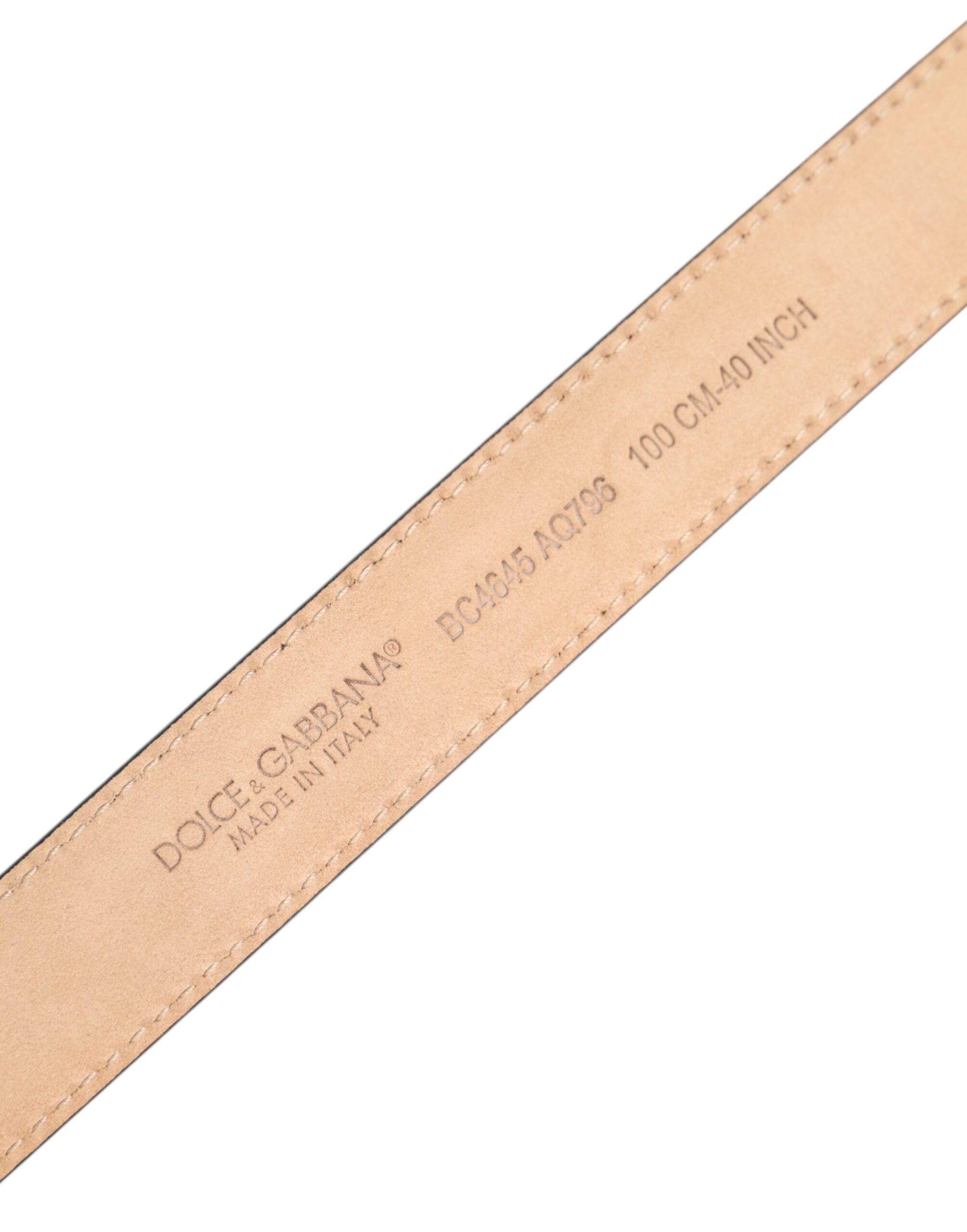 Dolce & Gabbana Metallic Leather Logo Buckle Belt - Exquisite Luxury