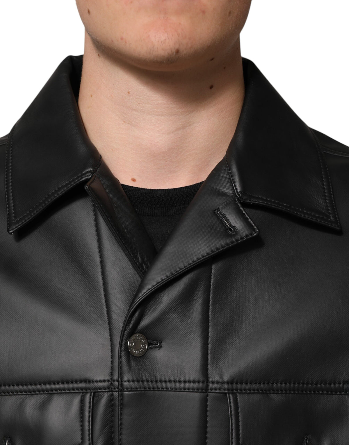 Discover the Dolce & Gabbana Black Polyester Button Down Biker Jacket, a masterpiece of Italian craftsmanship that exudes elegance and sophistication for every occasion.