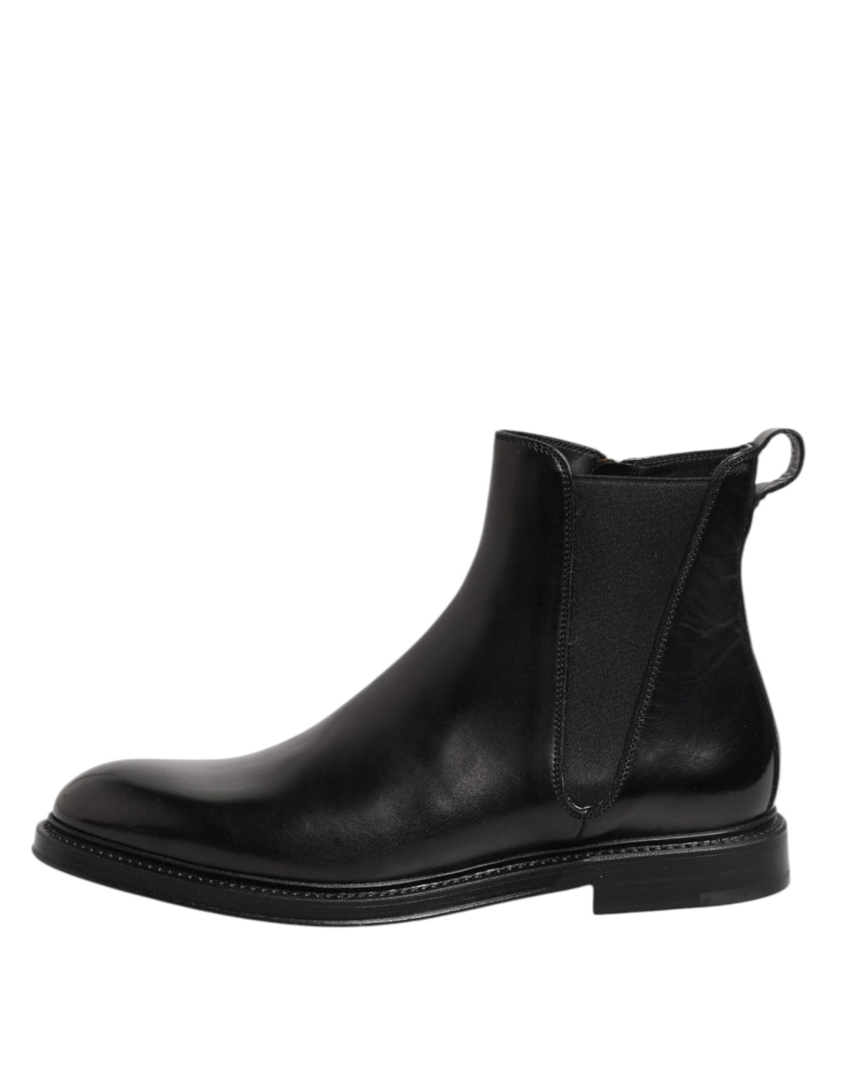 Step into a realm of elegance with Dolce & Gabbana Black Chelsea Leather Mid Calf Boots, where exquisite craftsmanship meets timeless luxury for the discerning individual.