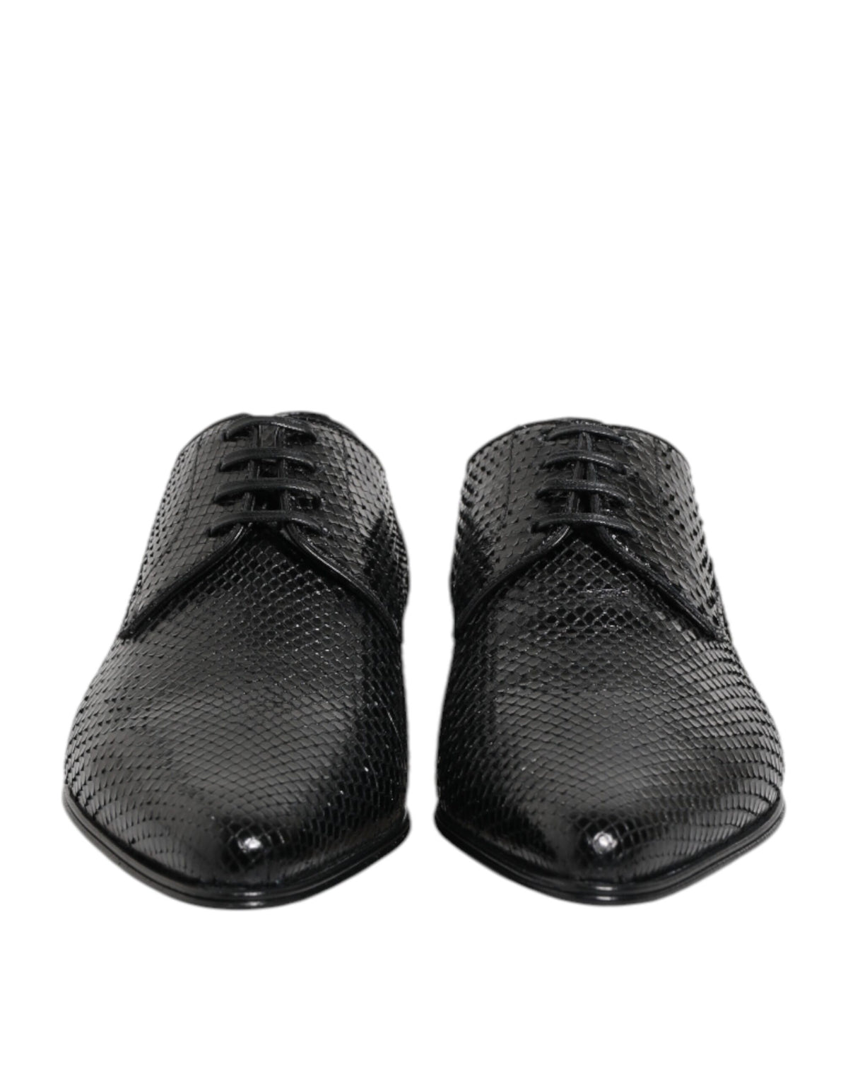 Dolce & Gabbana Black Python Leather Derby Shoes - Luxury Redefined