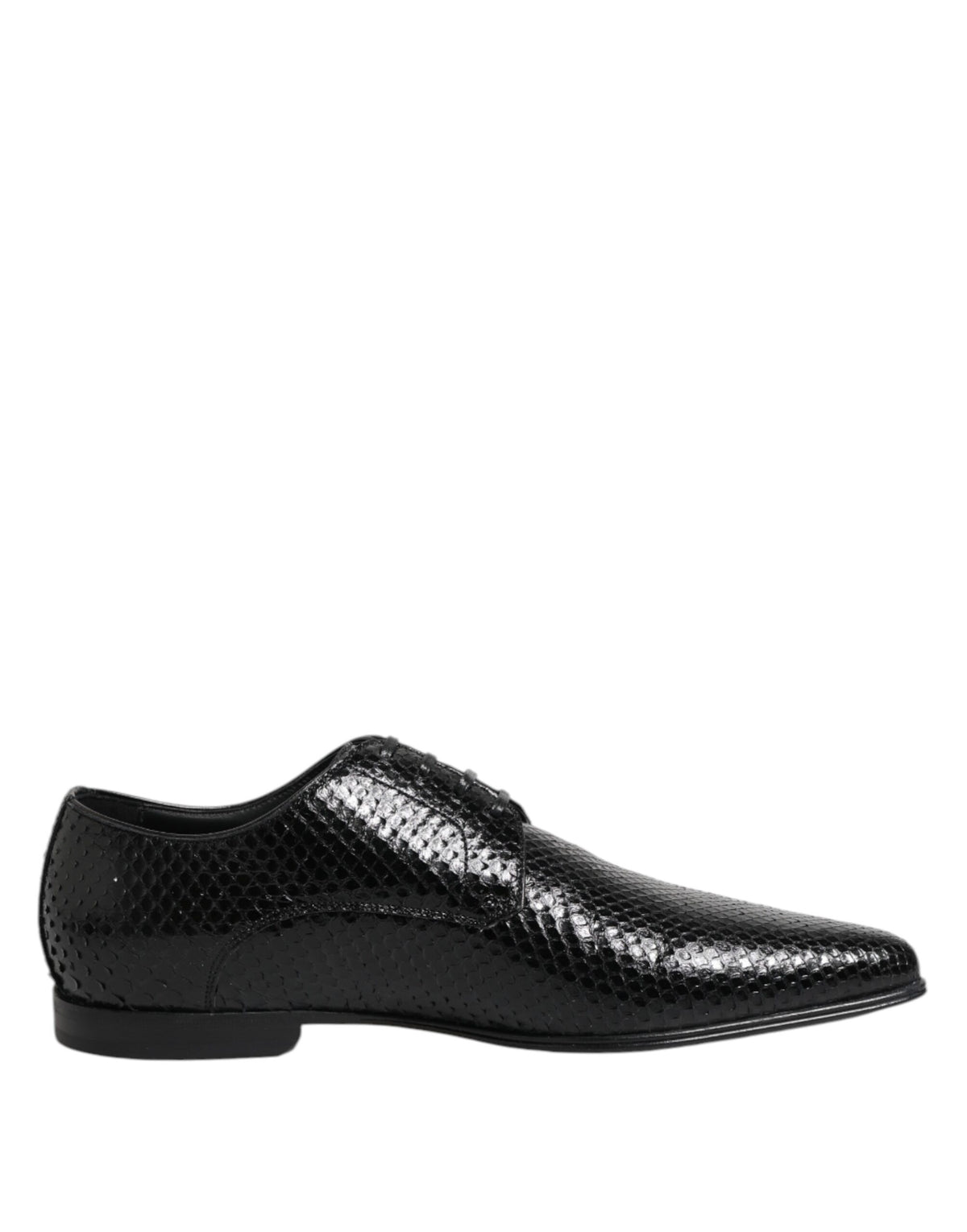 Dolce & Gabbana Black Python Leather Derby Shoes - Luxury Redefined