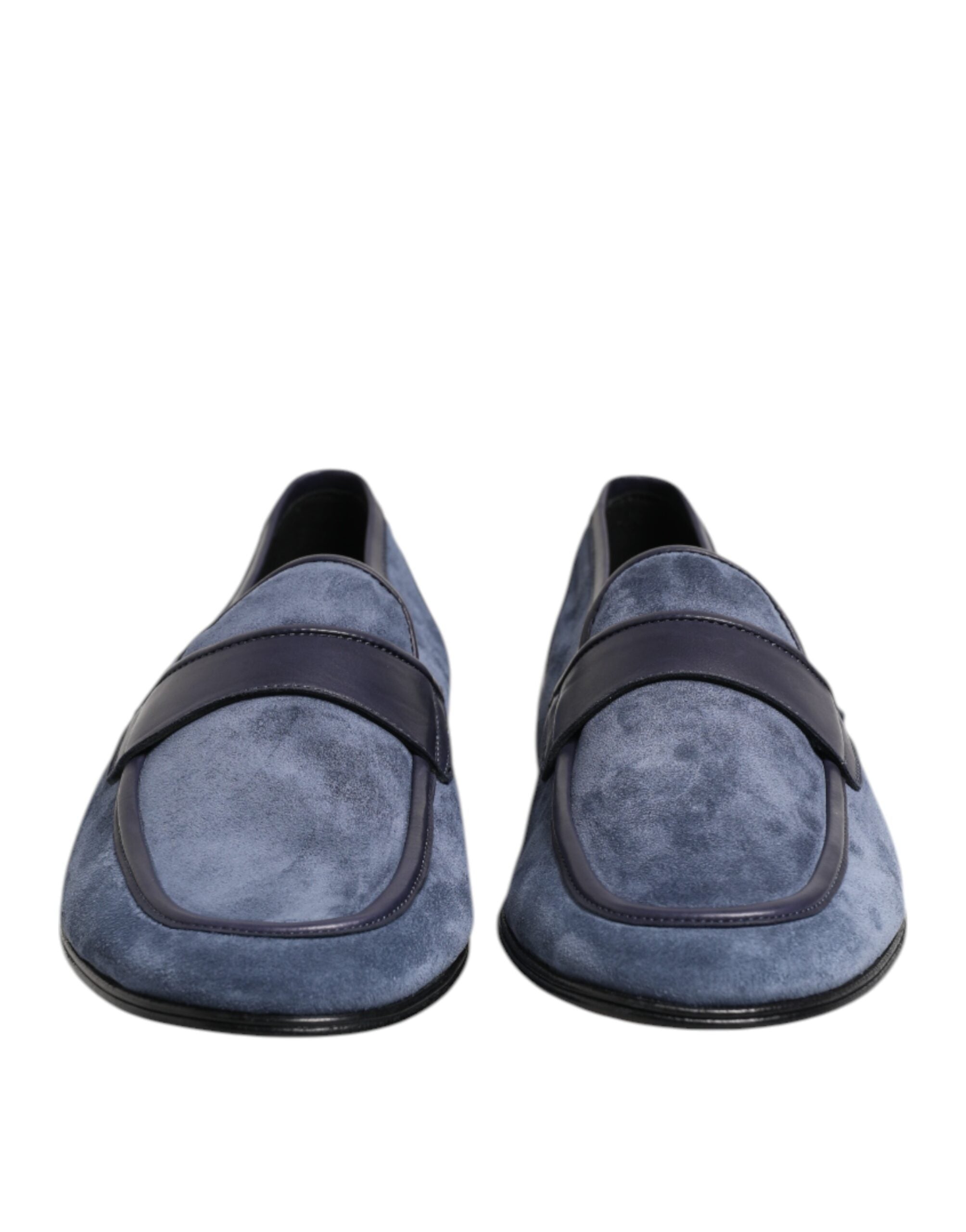 Dolce & Gabbana Blue Suede Leather Loafers - Timeless Luxury