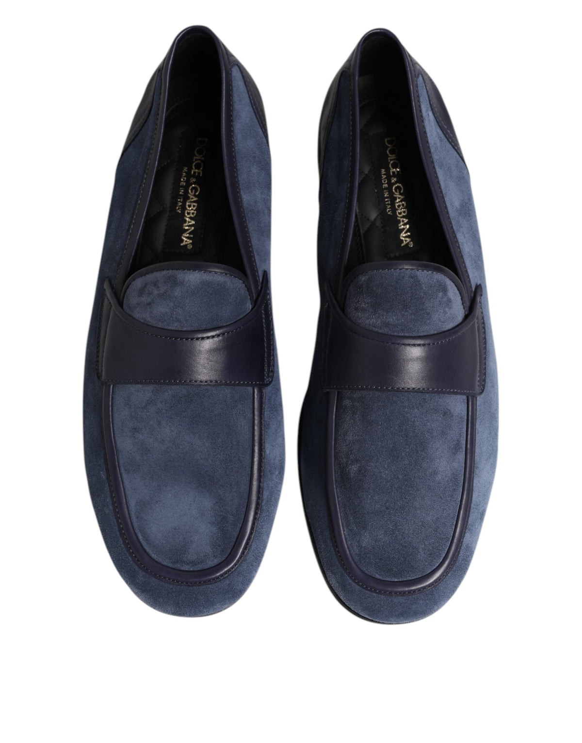 Dolce & Gabbana Blue Suede Leather Loafers - Timeless Elegance