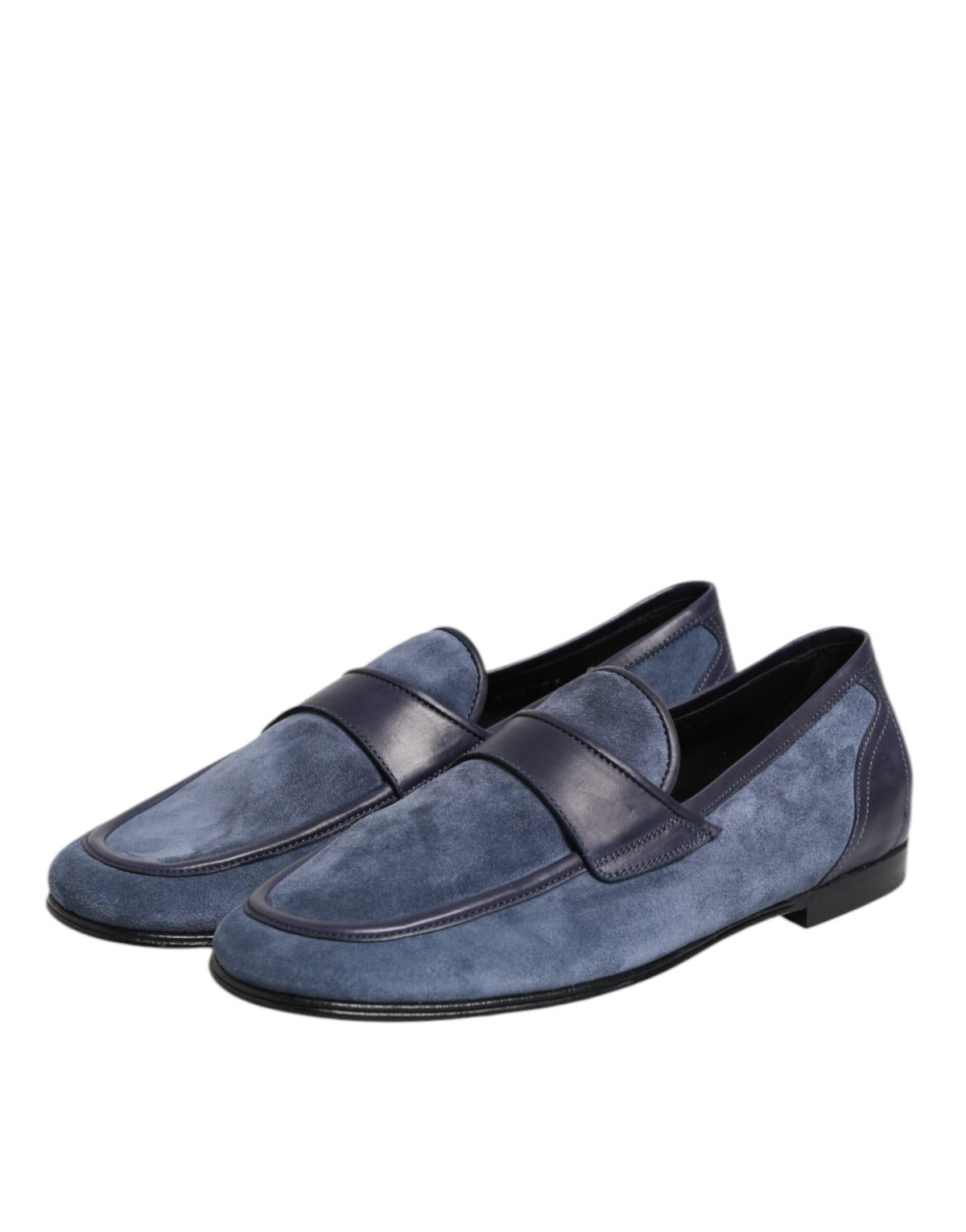 Dolce & Gabbana Blue Suede Leather Loafers - Timeless Luxury