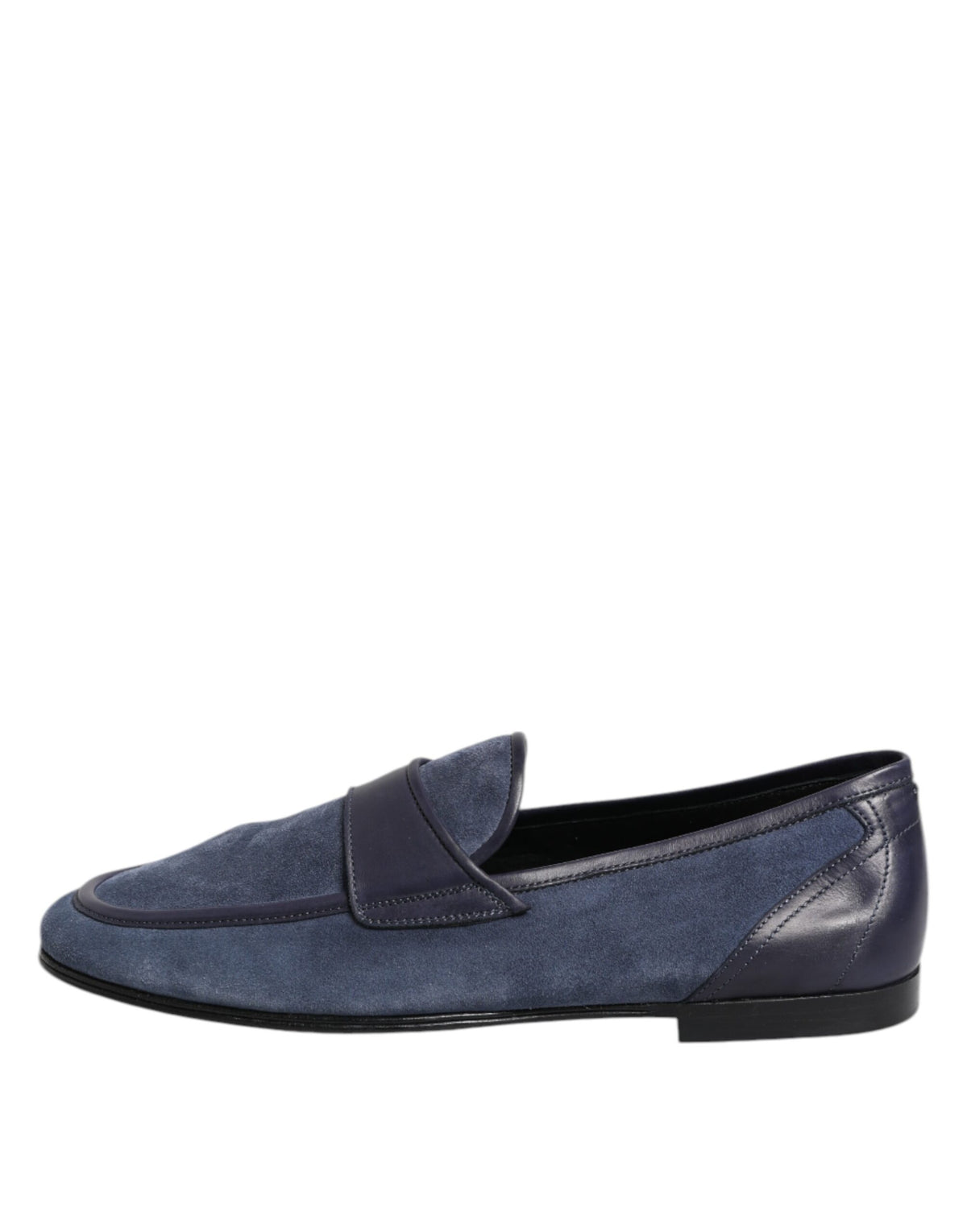 Dolce & Gabbana Blue Suede Leather Loafers - Artisanal Elegance