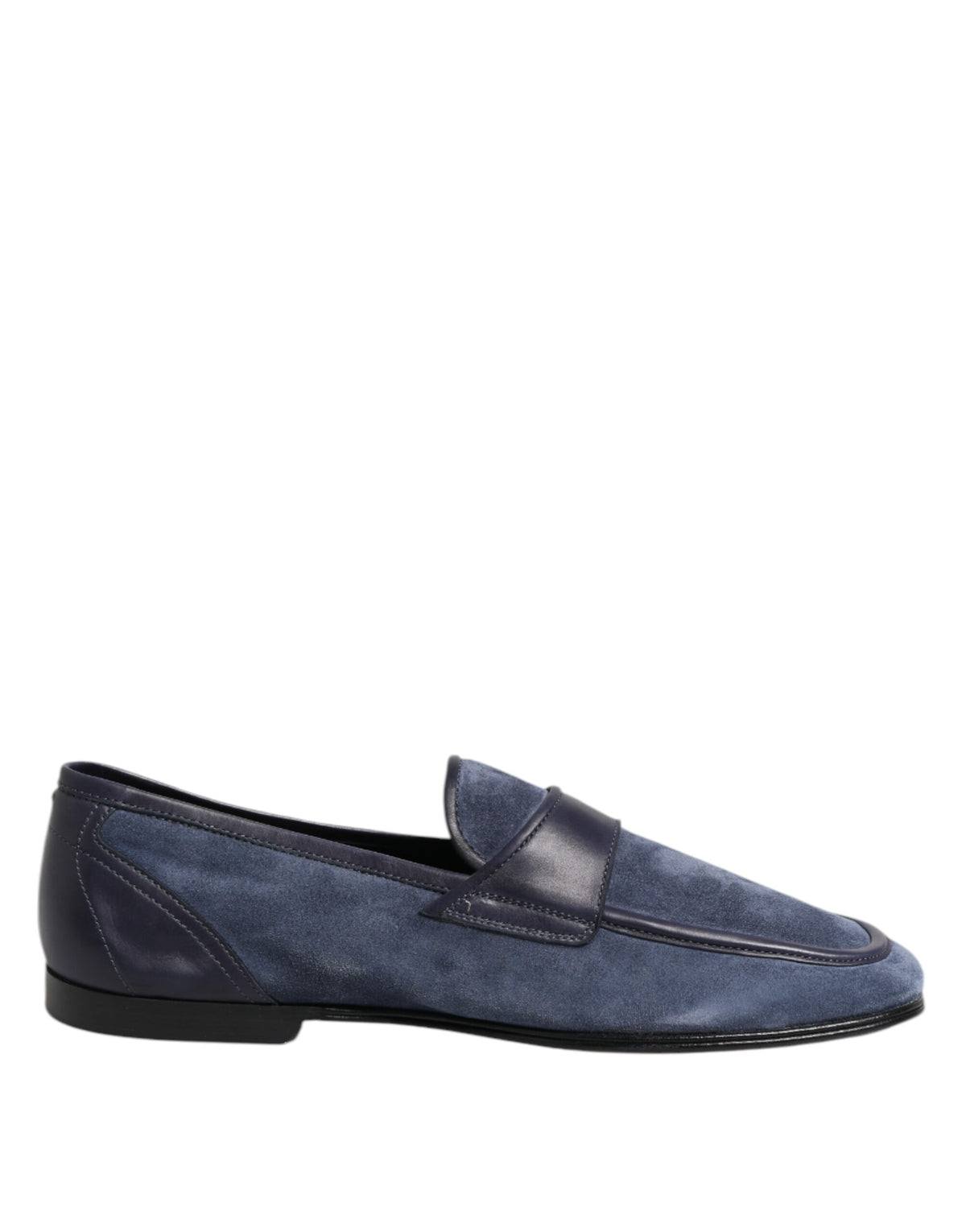 Dolce & Gabbana Blue Suede Leather Loafers - Artisanal Elegance