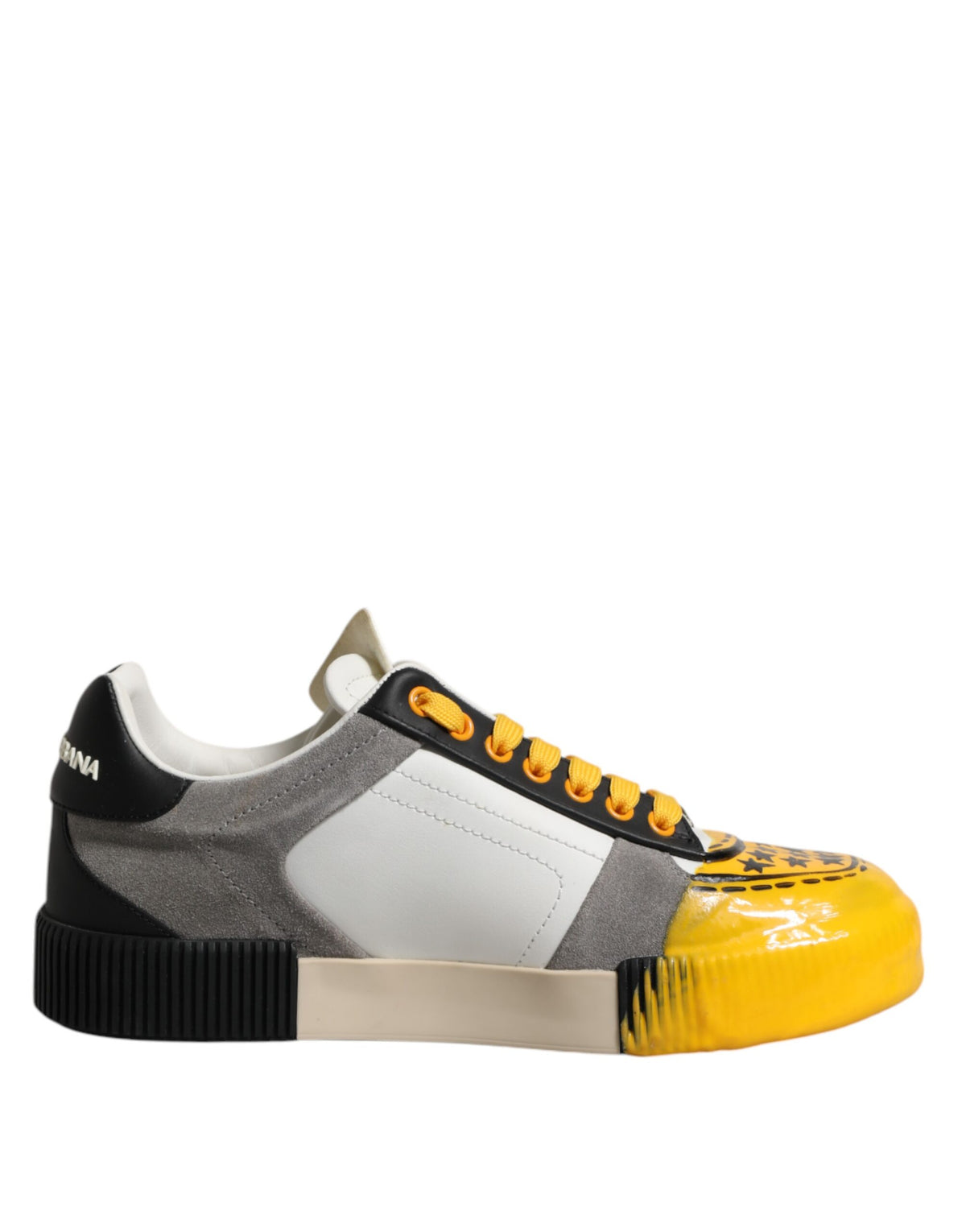 Indulge in the exquisite Dolce & Gabbana Multicolor MIAMI Low Top Sneakers, crafted from sumptuous calfskin leather, embodying luxury and artistry for the discerning fashionista.