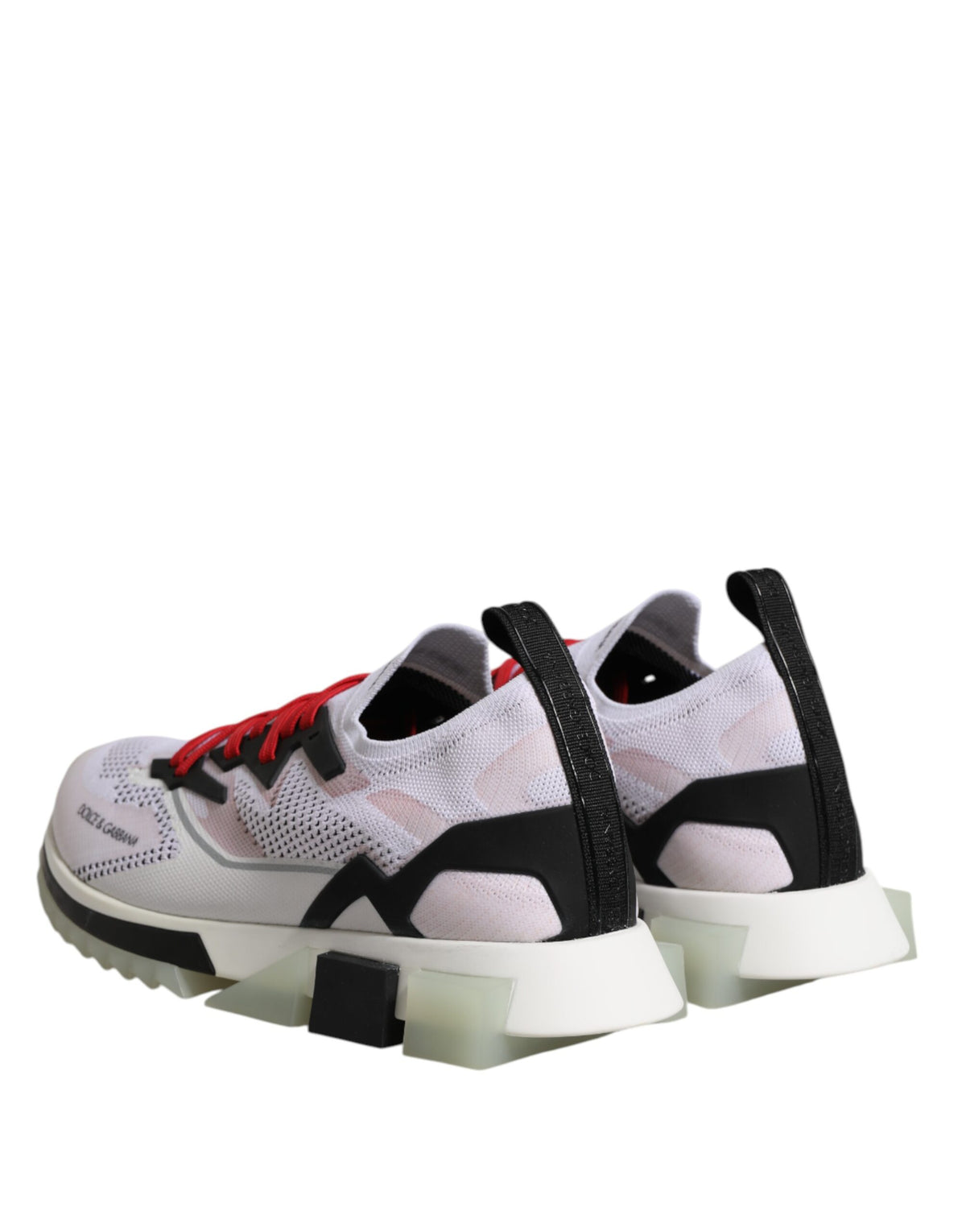 Indulge in the exquisite Dolce & Gabbana White SORRENTO Sport Stretch Sneakers, crafted from premium materials for unparalleled comfort and timeless elegance.