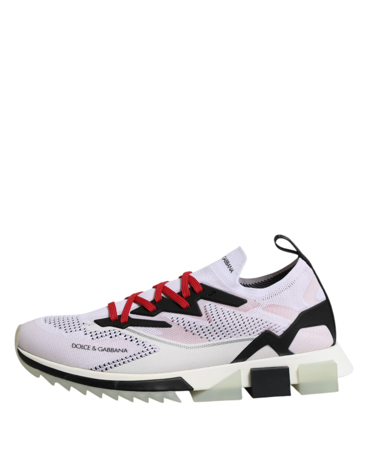 Indulge in the exquisite Dolce & Gabbana White SORRENTO Sport Stretch Sneakers, where luxurious materials meet exceptional craftsmanship, elevating every ensemble with effortless elegance.