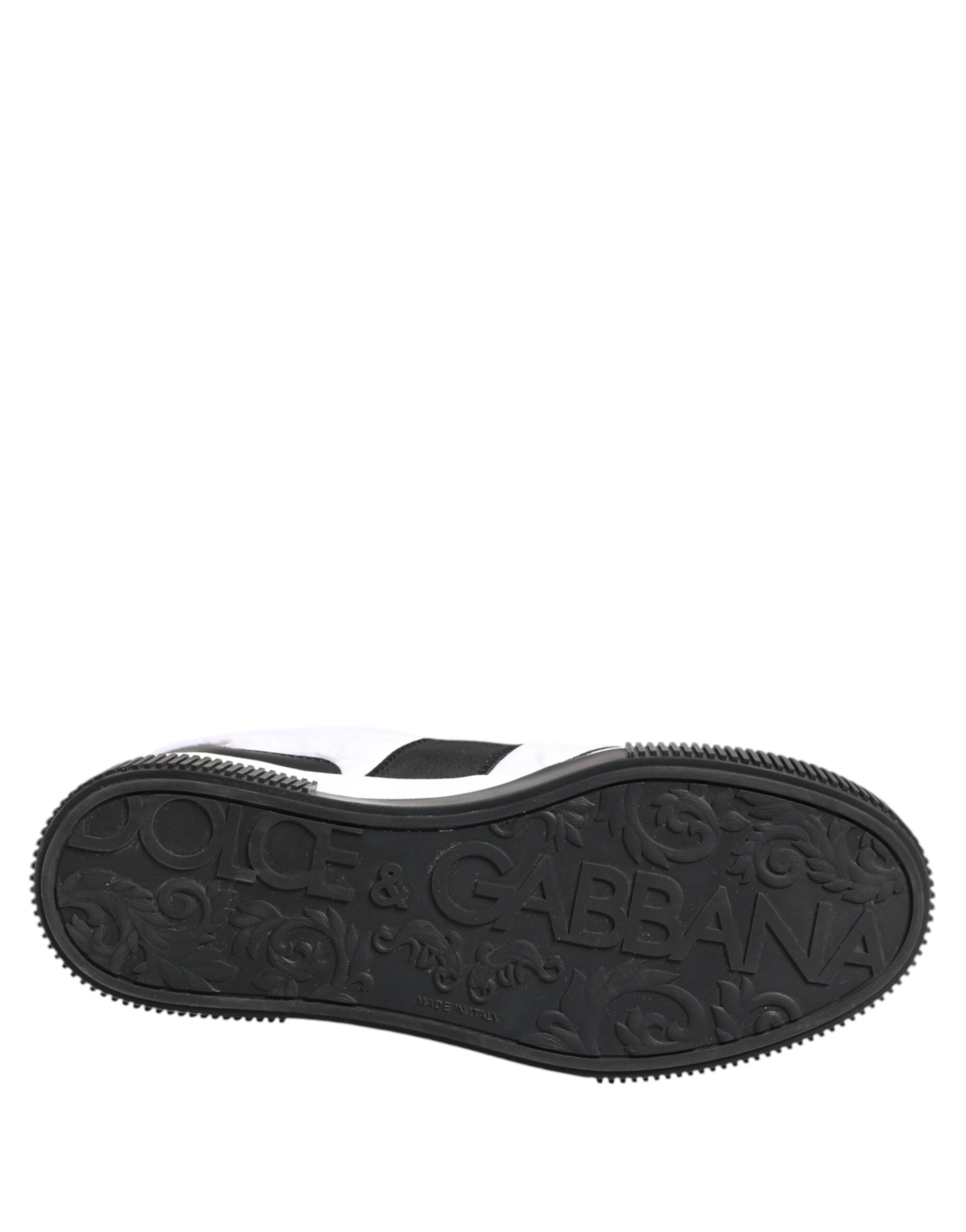 Dolce & Gabbana Black White Leather MIAMI Low Top Sneakers Shoes