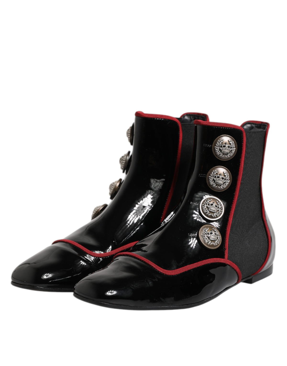 Indulge in the exquisite Dolce & Gabbana Black Jackie Buttoned Chelsea Boots, crafted from luxurious calf leather, embodying timeless elegance and artisanal mastery for the discerning individual.