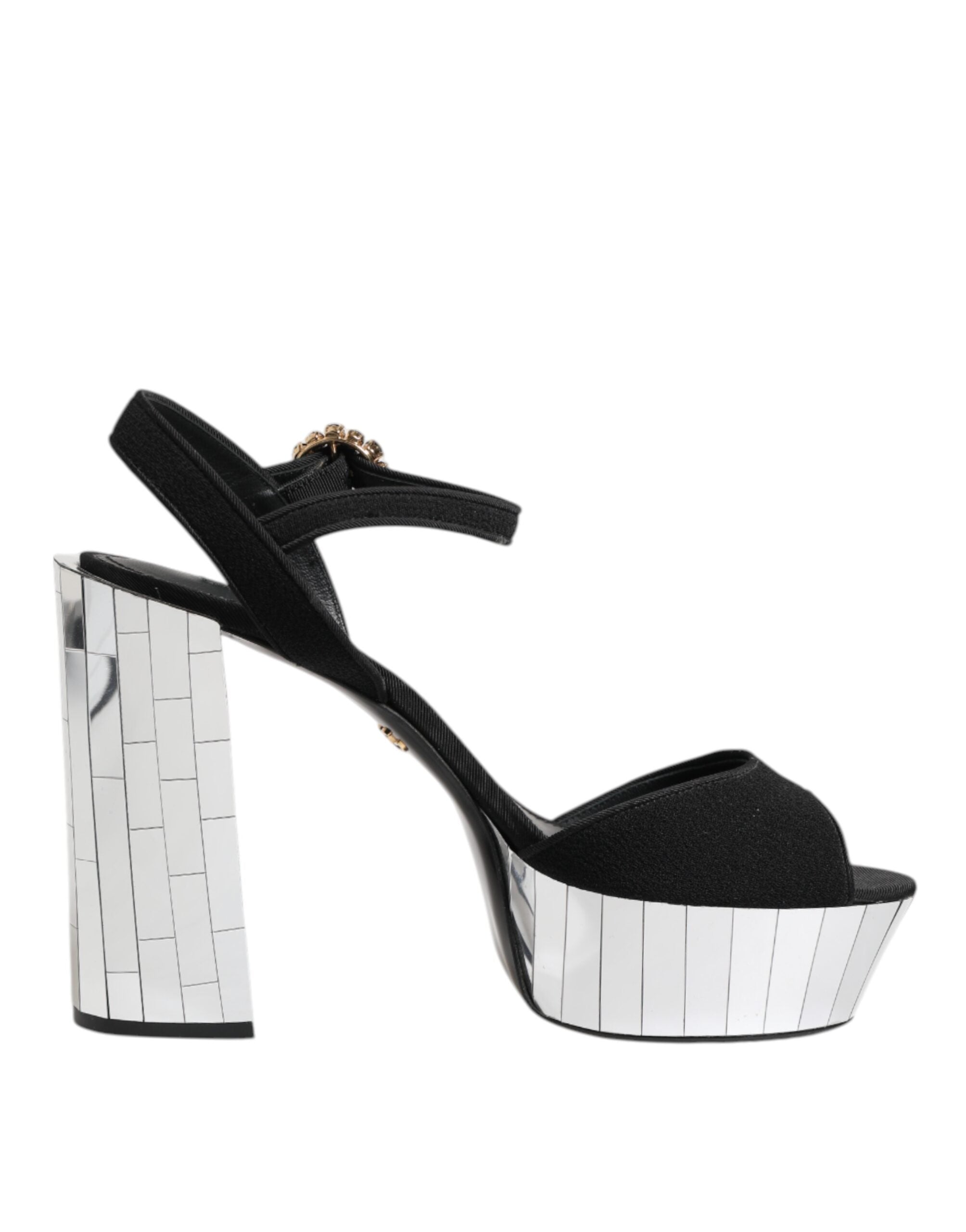 Step into elegance with Dolce & Gabbana's Black Crystal Ankle Strap Keira Sandal Shoes, where exquisite craftsmanship meets luxurious materials for a timeless allure.