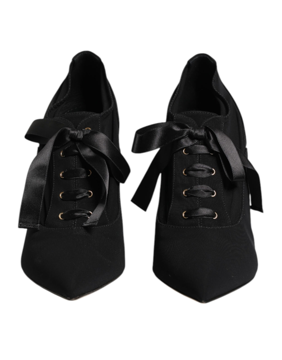 Dolce & Gabbana Black Lace Up Stiletto Heels - Artisanal Luxury